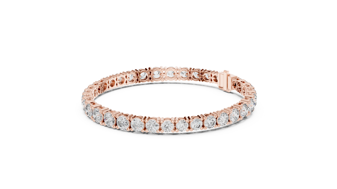 Graduated Round Cut Diamond Tennis Link Bracelet with Elegant Continuous Sparkle