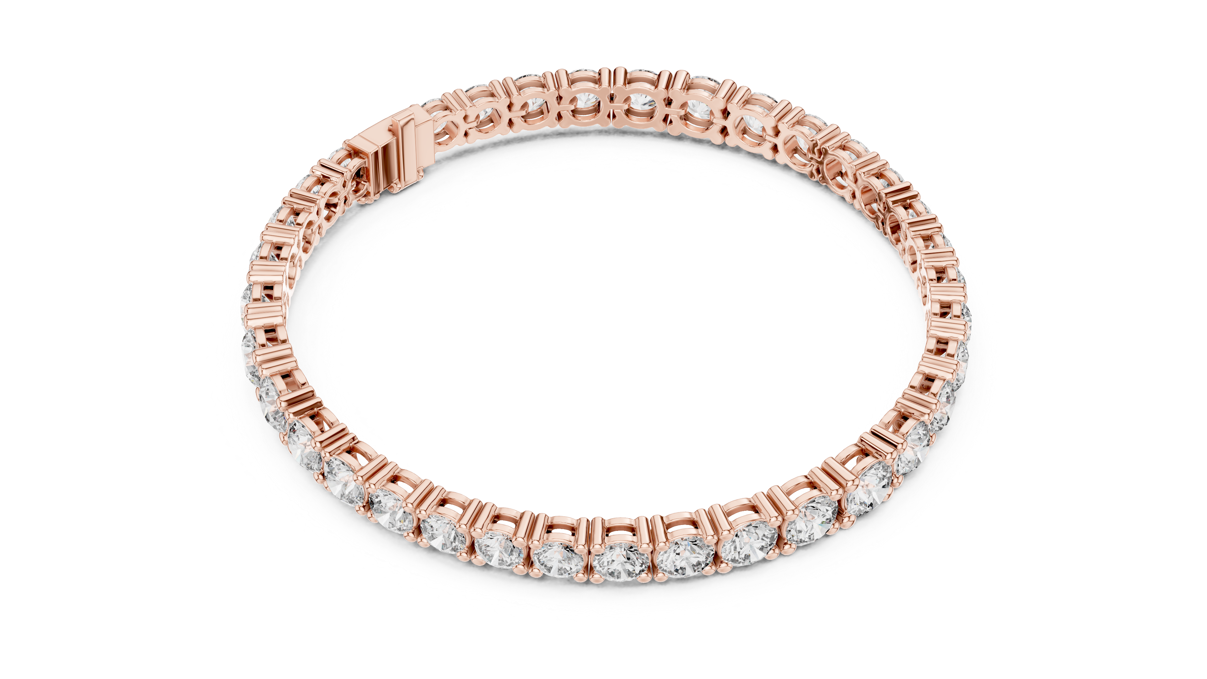 Graduated Round Cut Diamond Tennis Link Bracelet with Elegant Continuous Sparkle
