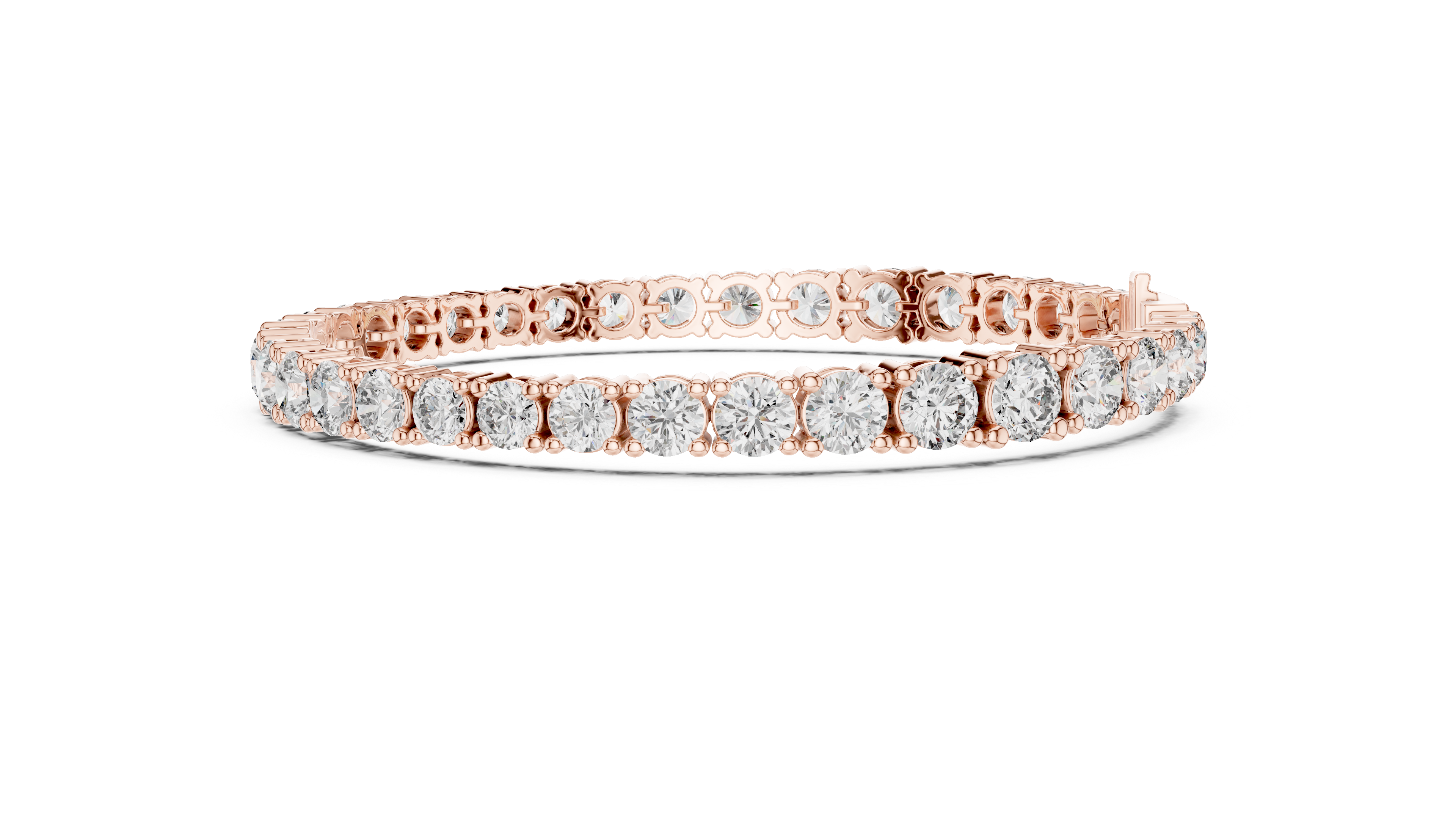 Graduated Round Cut Diamond Tennis Link Bracelet with Elegant Continuous Sparkle