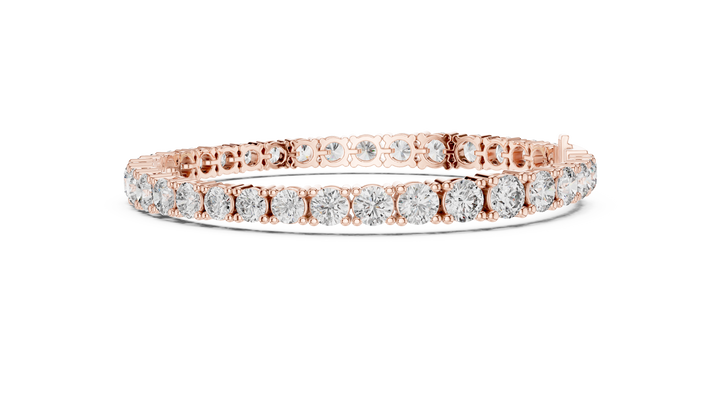 Graduated Round Cut Diamond Tennis Link Bracelet with Elegant Continuous Sparkle