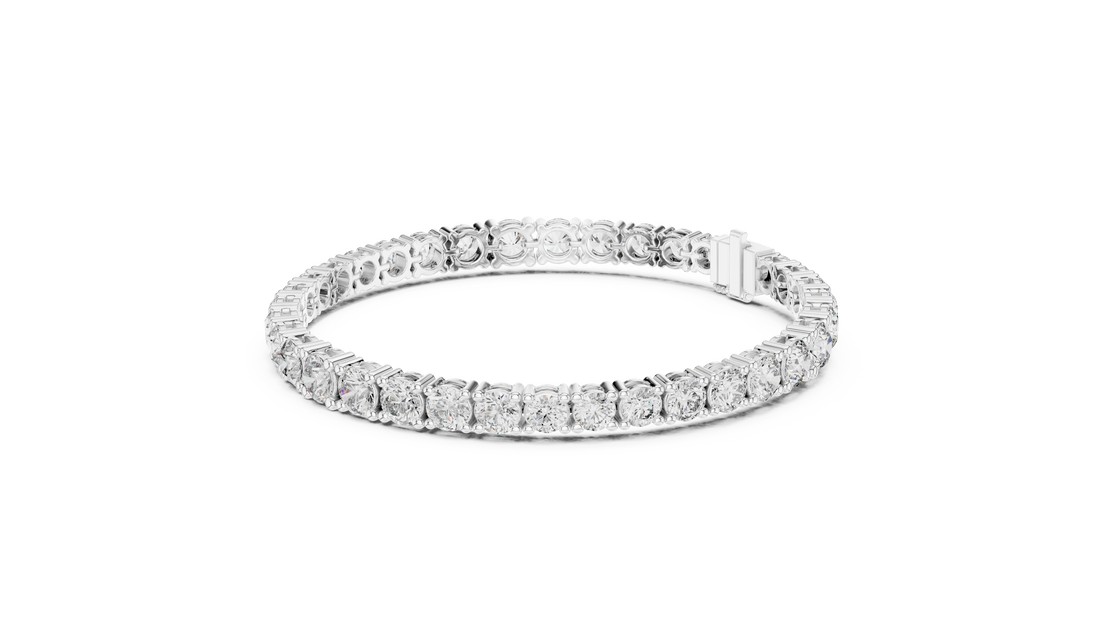 Graduated Round Cut Diamond Tennis Link Bracelet with Elegant Continuous Sparkle