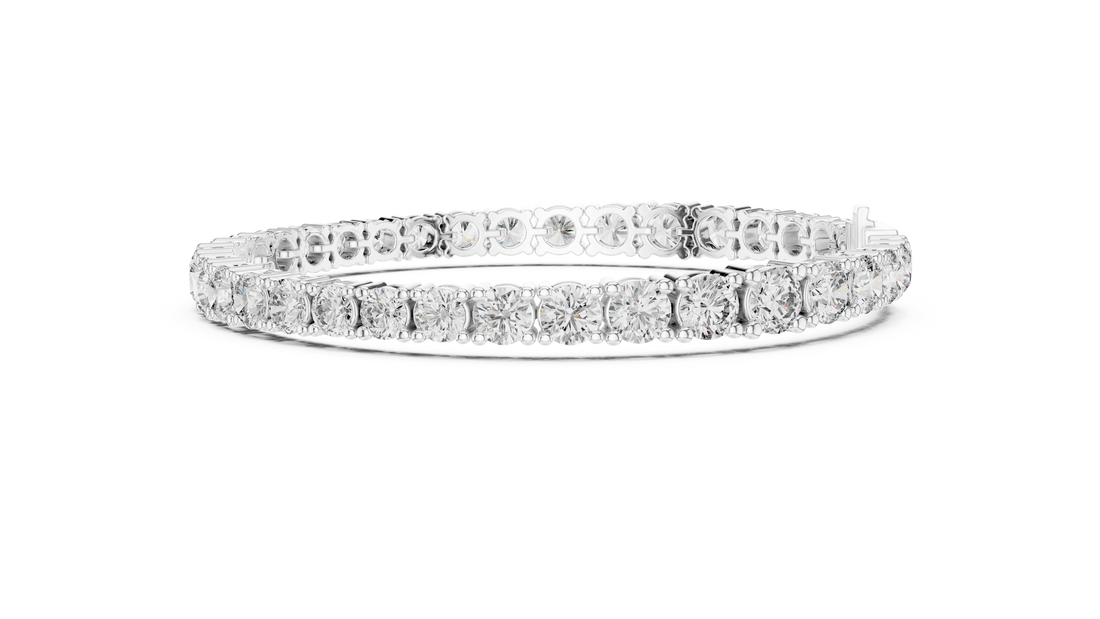 Graduated Round Cut Diamond Tennis Link Bracelet with Elegant Continuous Sparkle