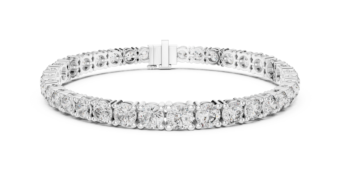 Graduated Round Cut Diamond Tennis Link Bracelet with Elegant Continuous Sparkle
