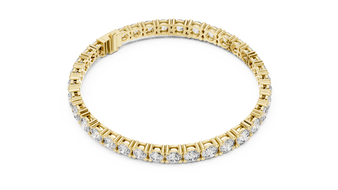 Graduated Round Cut Diamond Tennis Link Bracelet with Elegant Continuous Sparkle