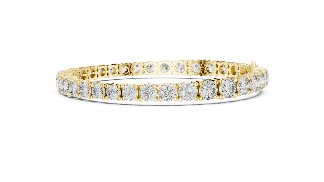 Graduated Round Cut Diamond Tennis Link Bracelet with Elegant Continuous Sparkle