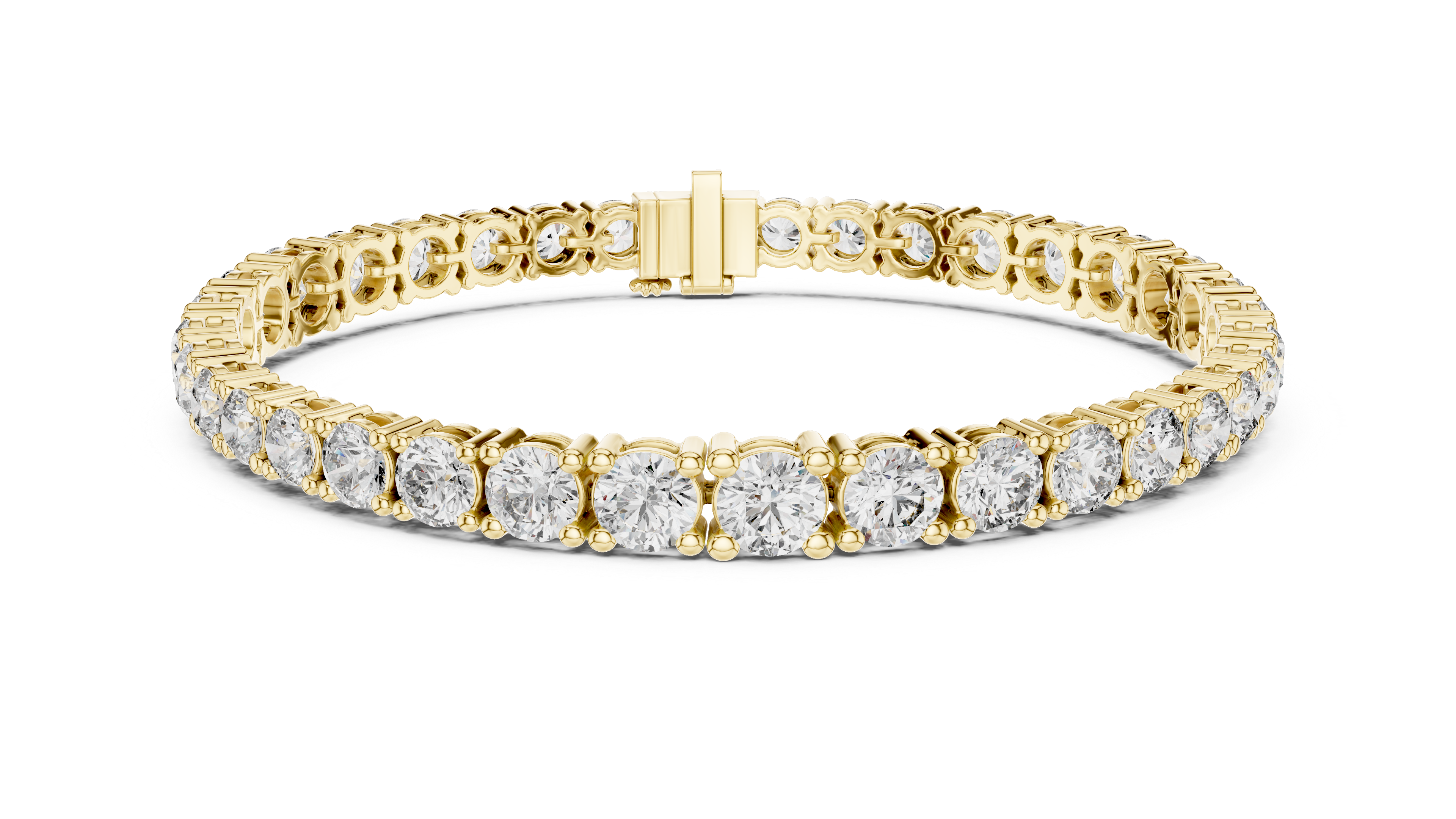 Graduated Round Cut Diamond Tennis Link Bracelet with Elegant Continuous Sparkle