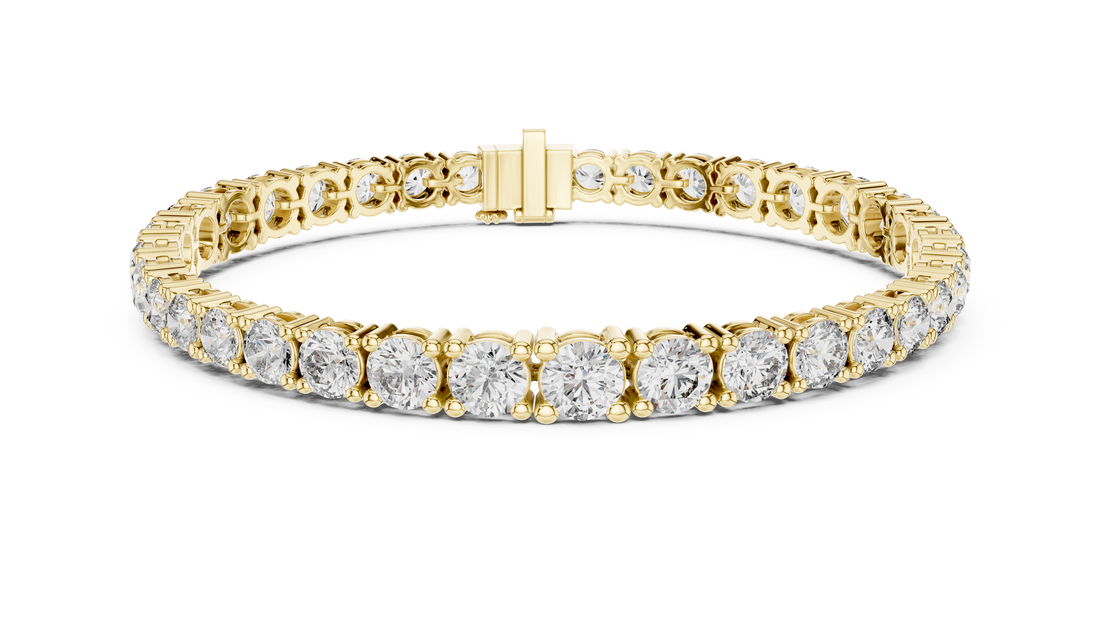 Graduated Round Cut Diamond Tennis Link Bracelet with Elegant Continuous Sparkle