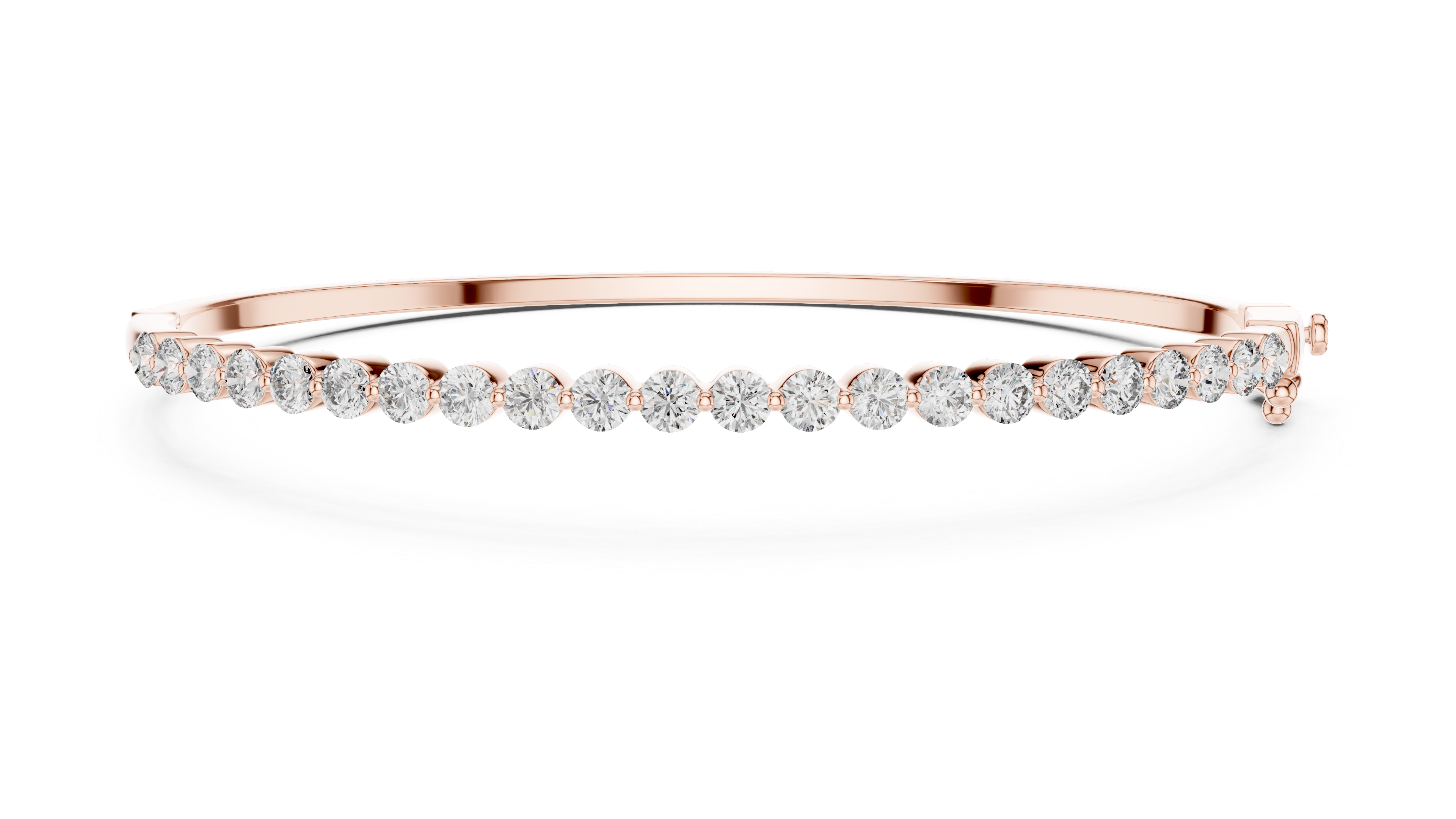 Round Cut Diamond Half Tennis Bangle Bracelet with Classic Line Brilliance