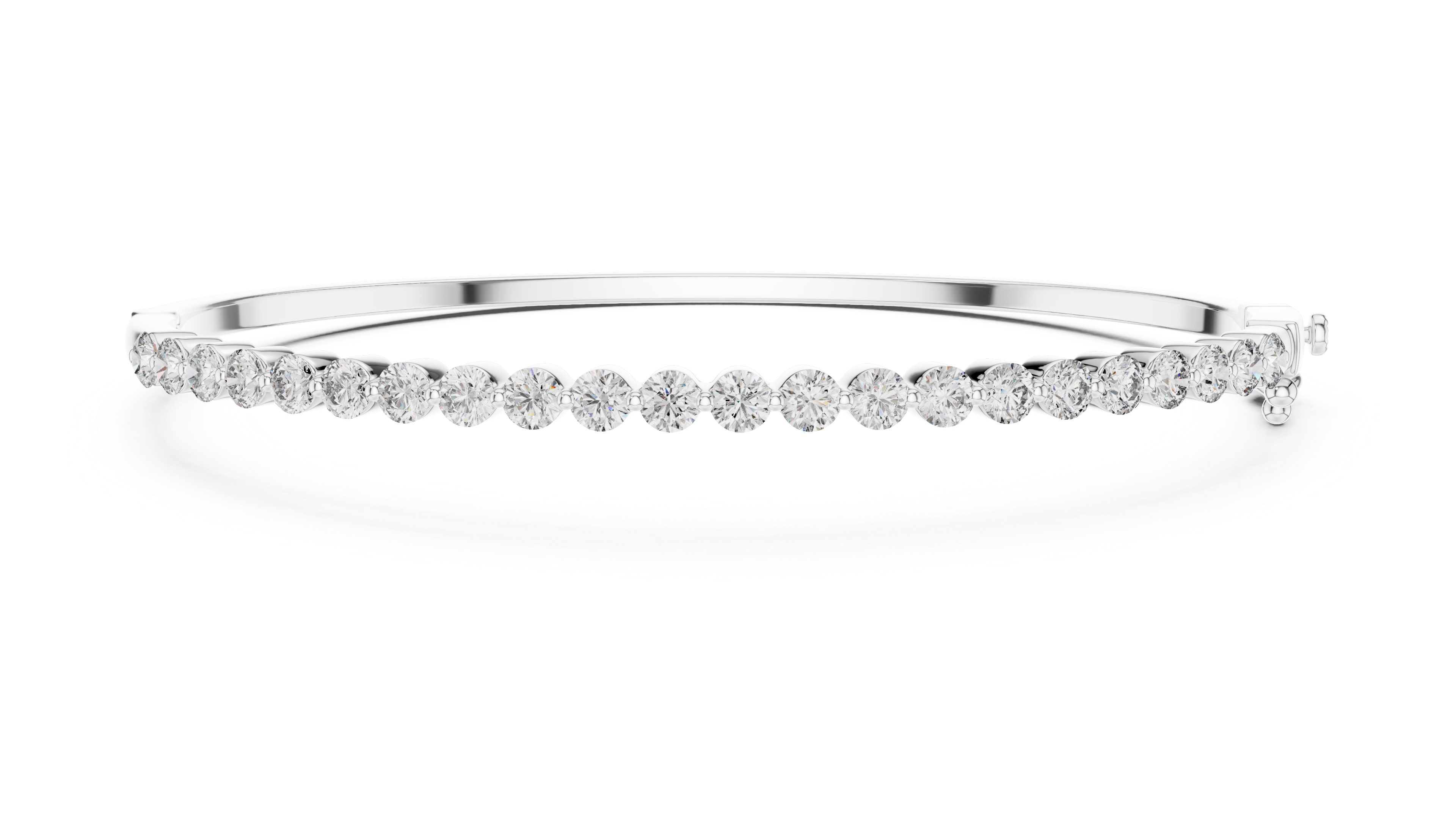 Round Cut Diamond Half Tennis Bangle Bracelet with Classic Line Brilliance