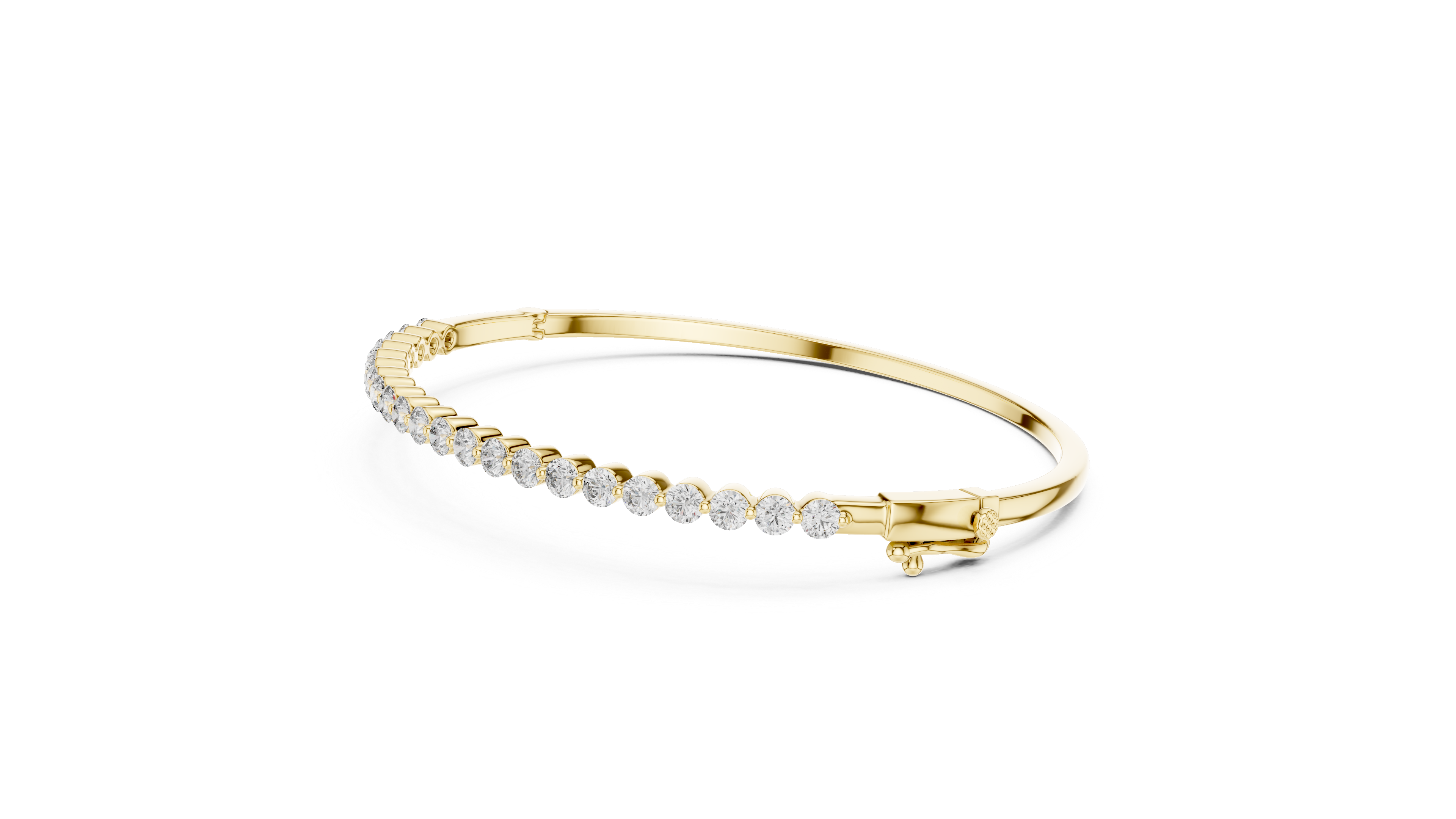 Round Cut Diamond Half Tennis Bangle Bracelet with Classic Line Brilliance