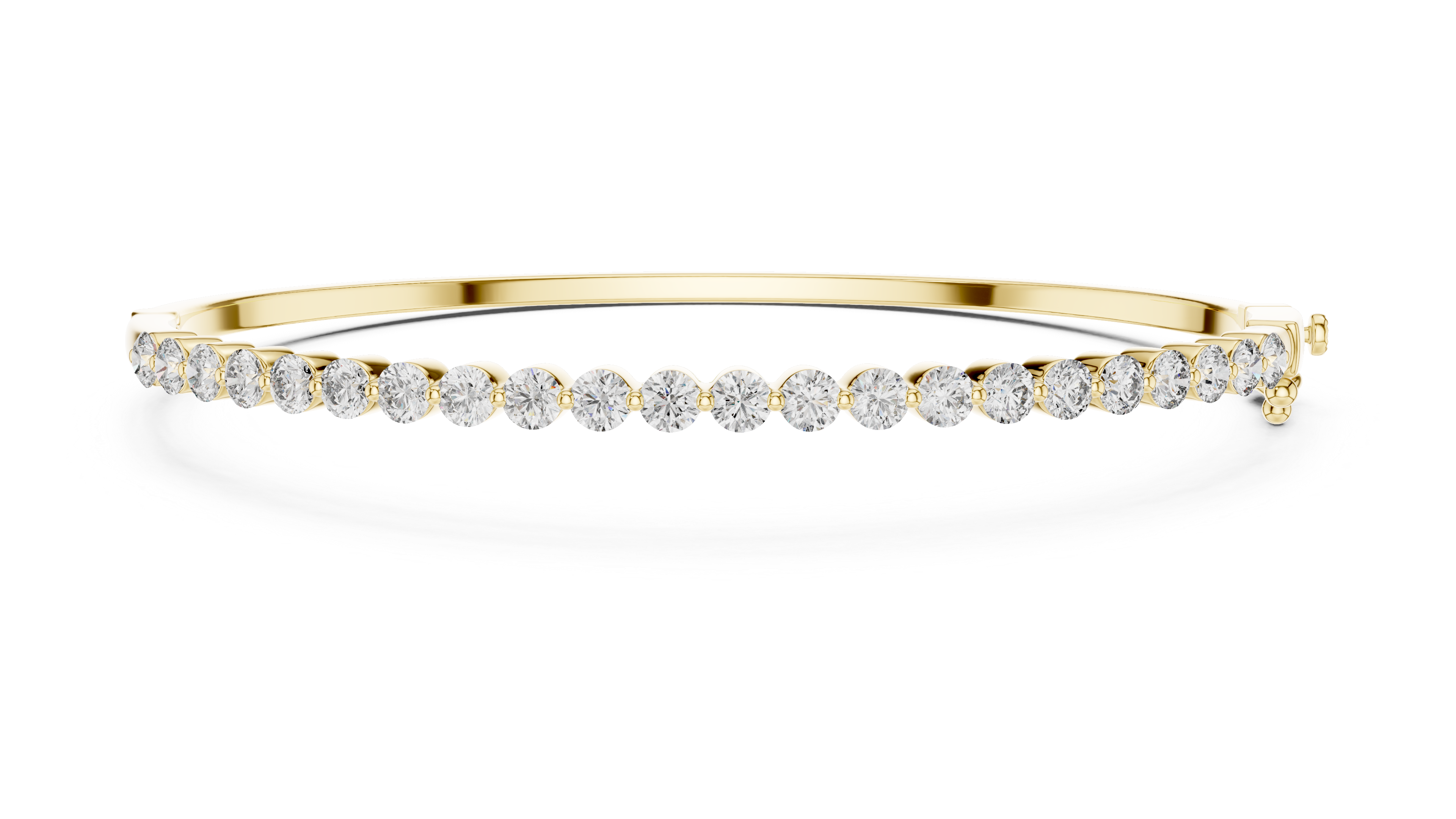 Round Cut Diamond Half Tennis Bangle Bracelet with Classic Line Brilliance