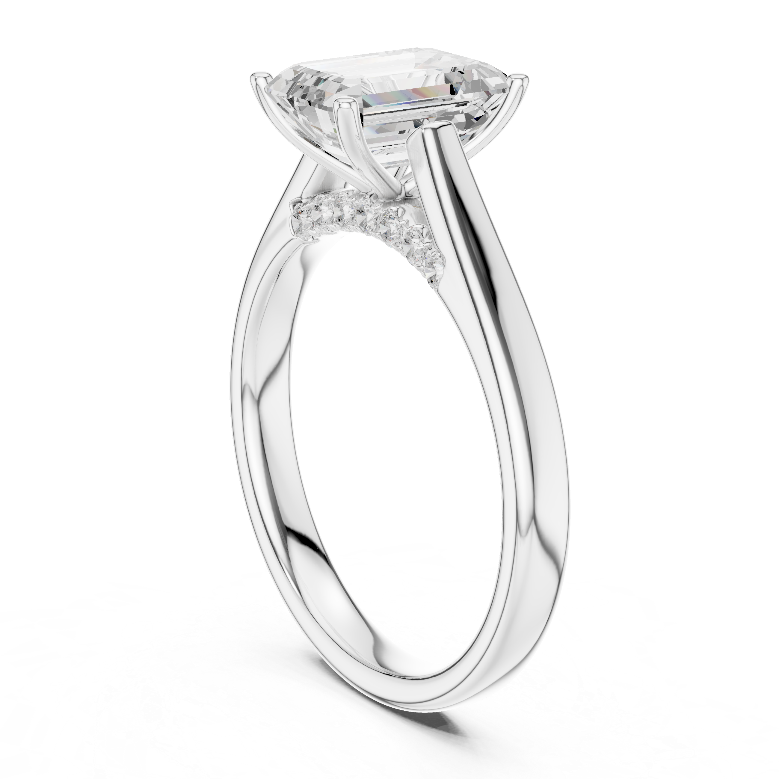 Engagement jewellery set with diamond accents.