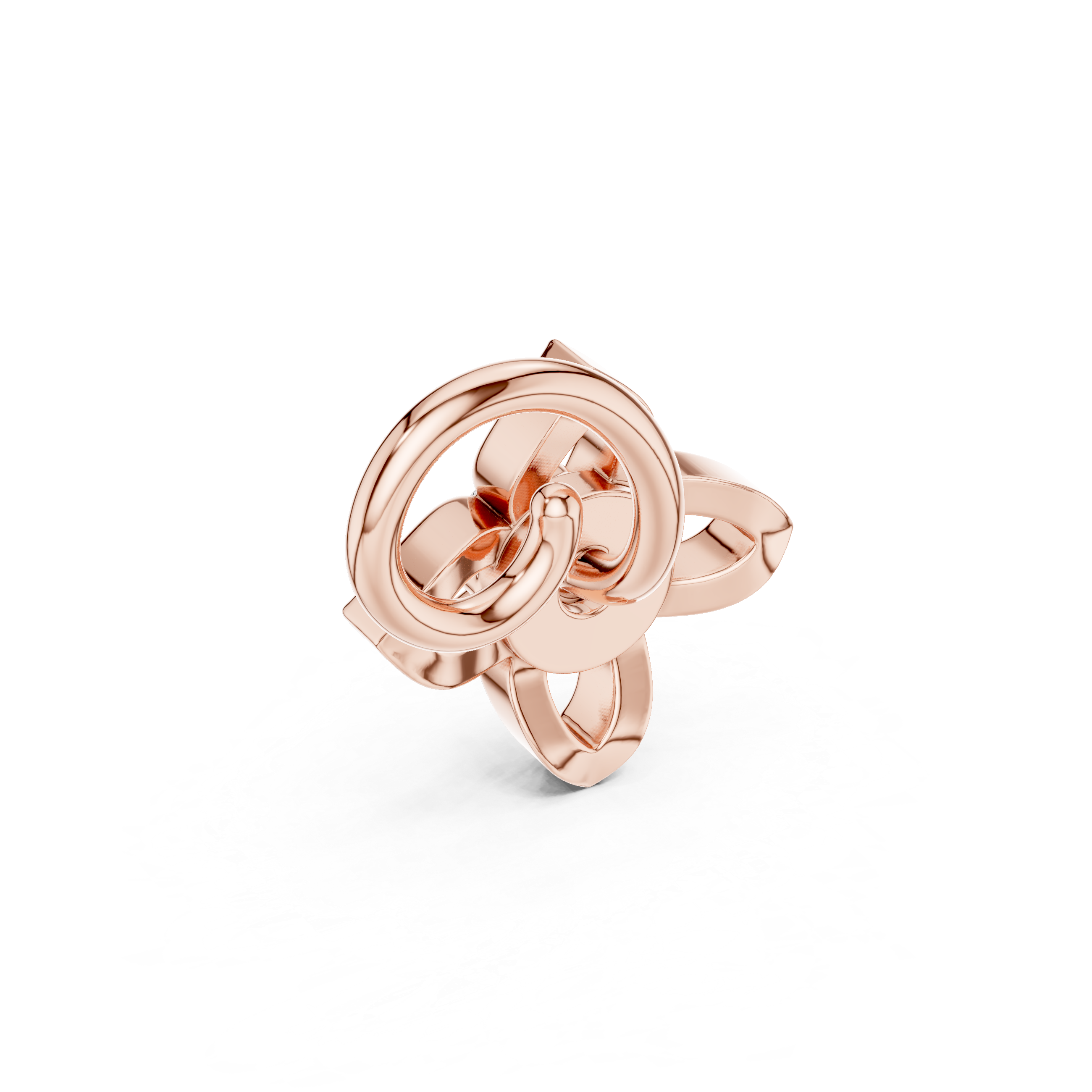 Elegant round diamond floral scroll motif stud earrings design