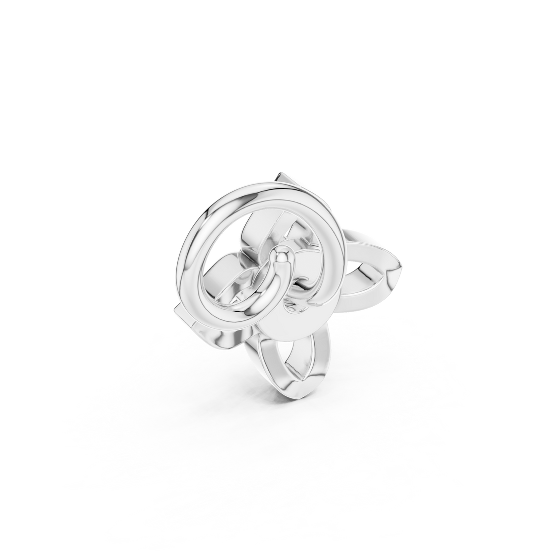 Luxury round diamond floral scroll motif earrings for women