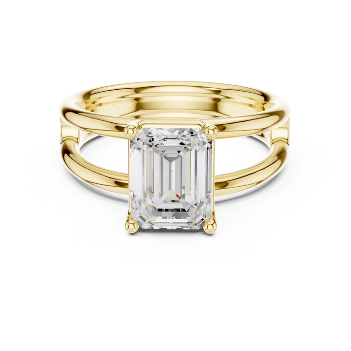 Cushion-cut engagement ring with elegant finish.
