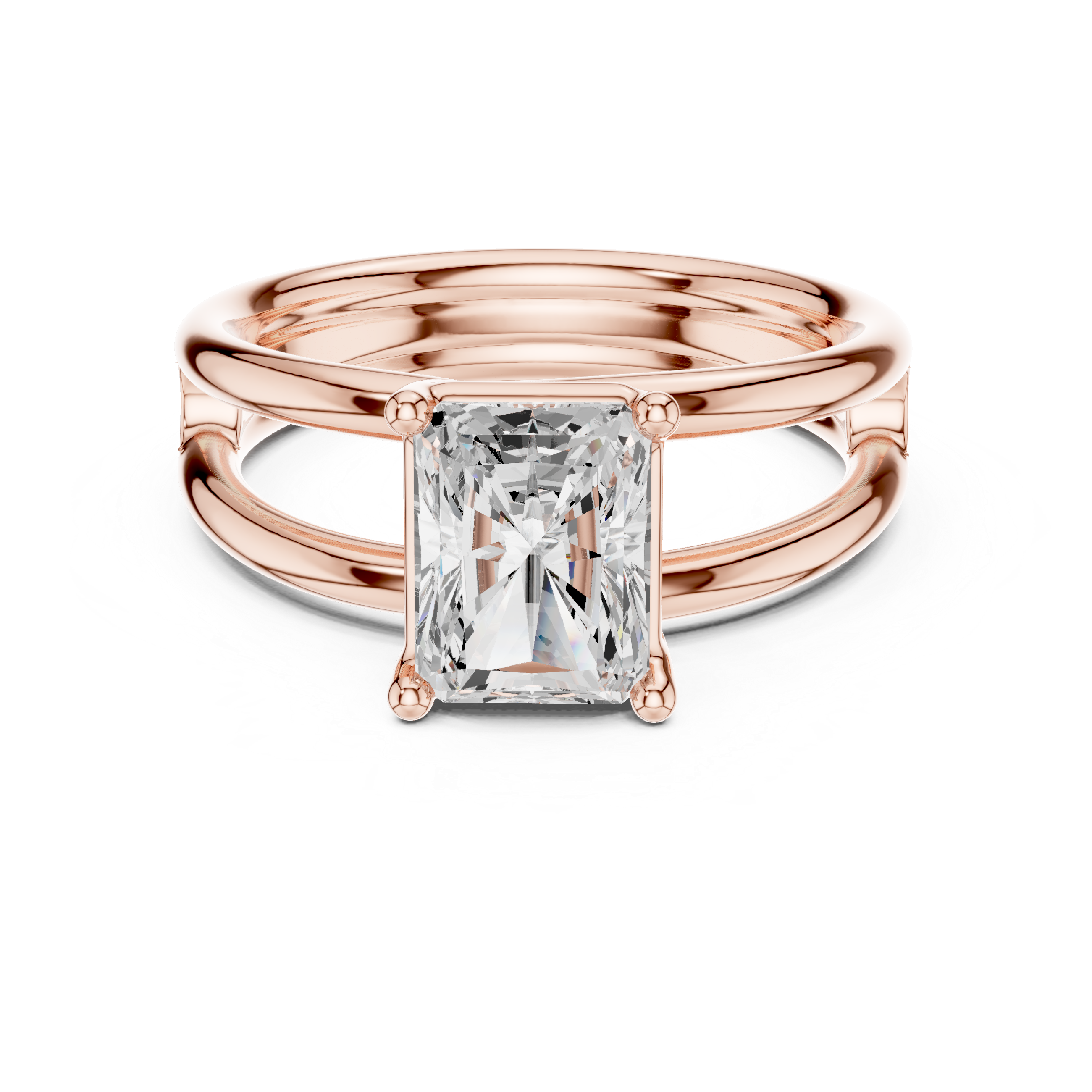 Diamond gemstone ring with sleek polished band.