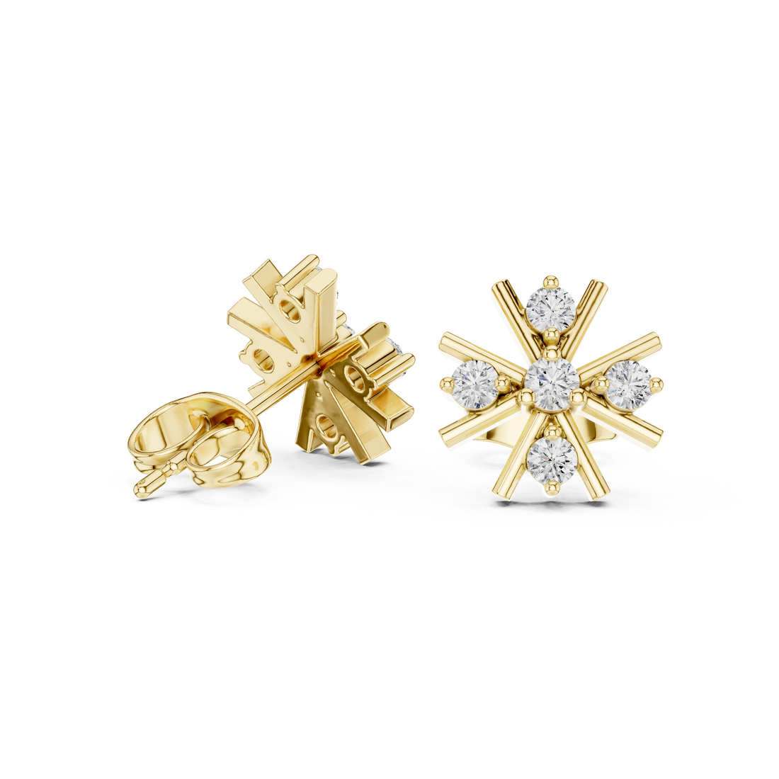 Minimal stud earrings with simple polish.