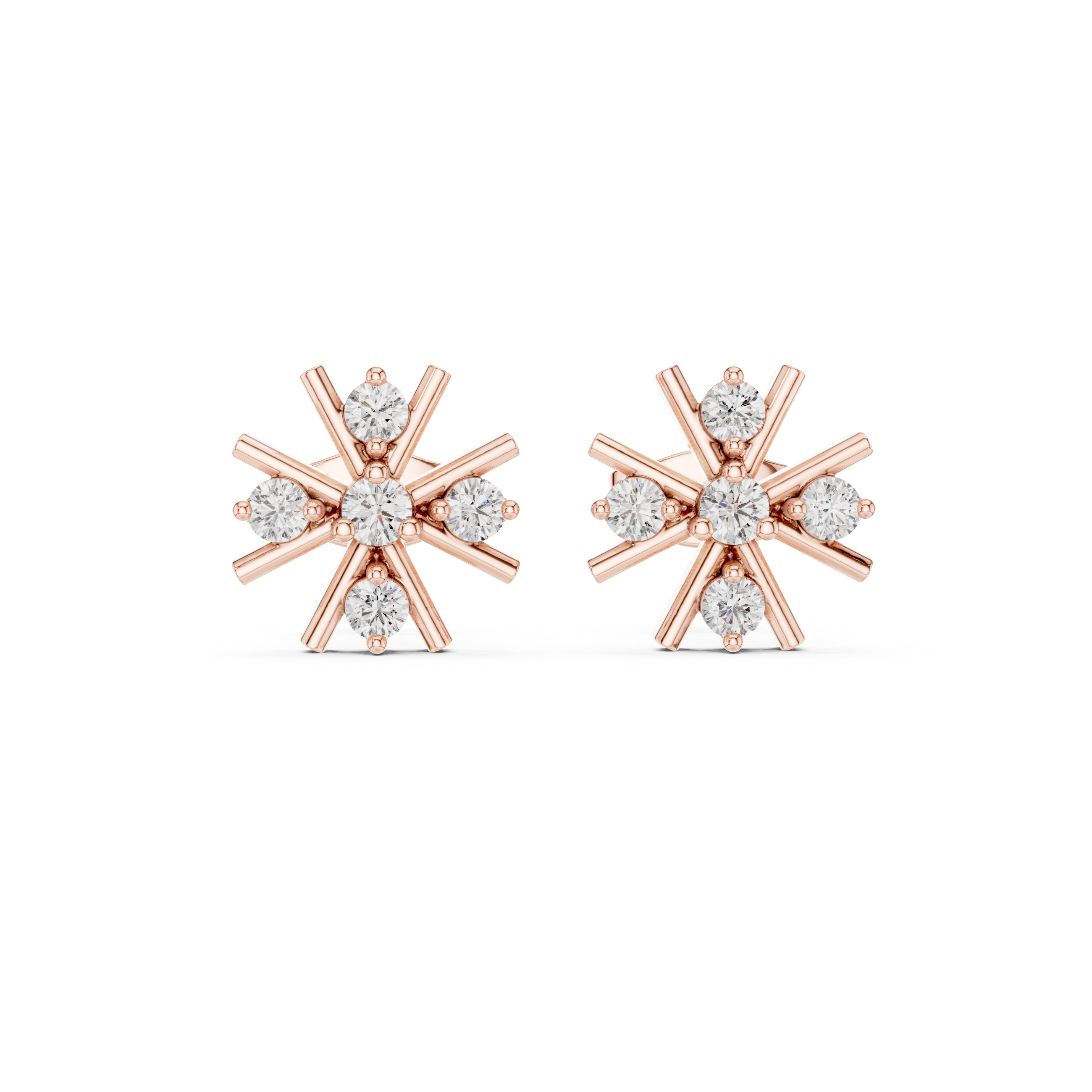 Gold drop earrings with graceful movement.