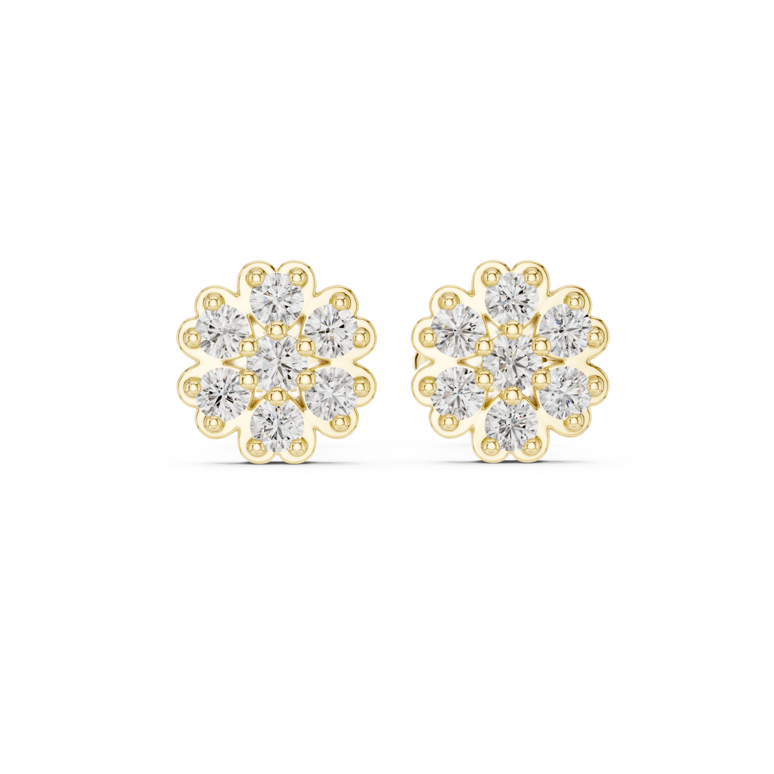 Floral pattern ring with carved detailing.