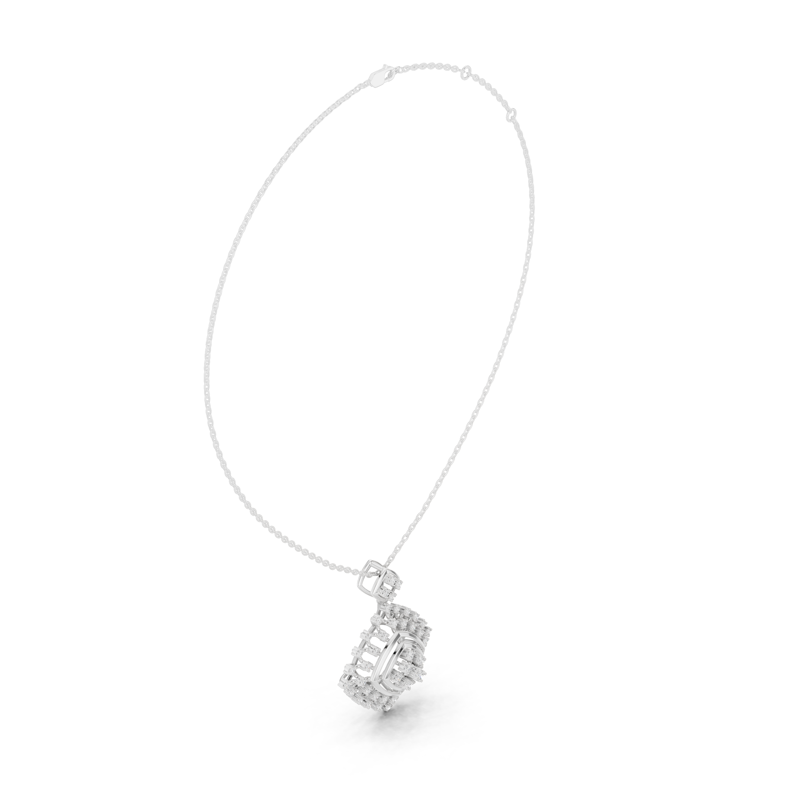 Elegant Round Cut Diamond Solitaire Pendant Necklace in Four Prong Setting handcrafted jewelry for a sophisticated luxury look