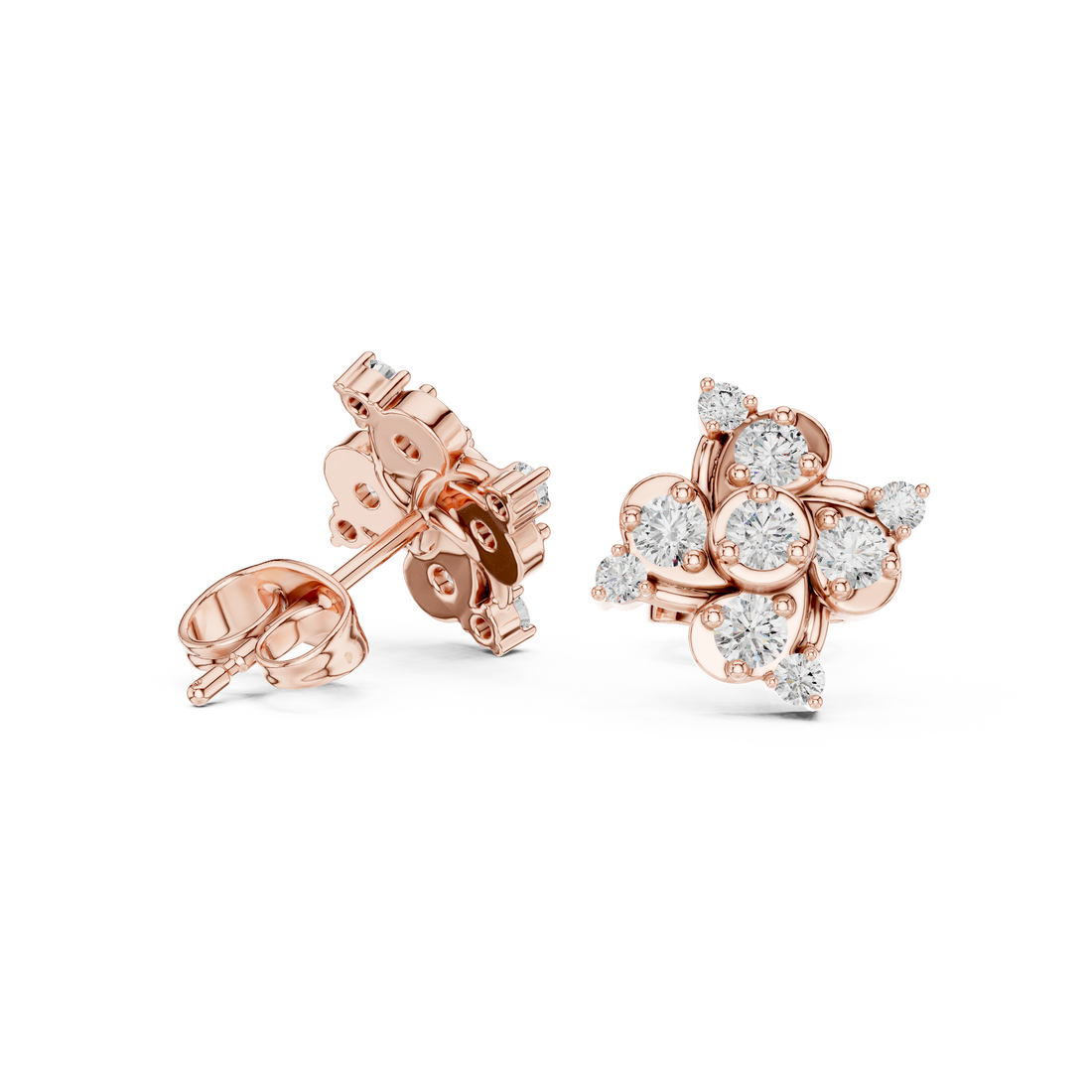 Floral pattern ring with carved detail.