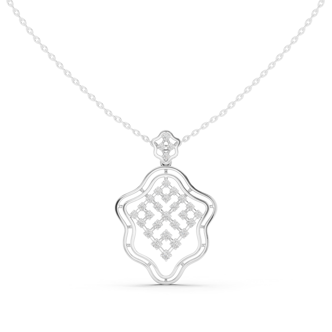 Elegant Round Cut Diamond Solitaire Pendant Necklace in Four Prong Setting handcrafted jewelry for a sophisticated luxury look