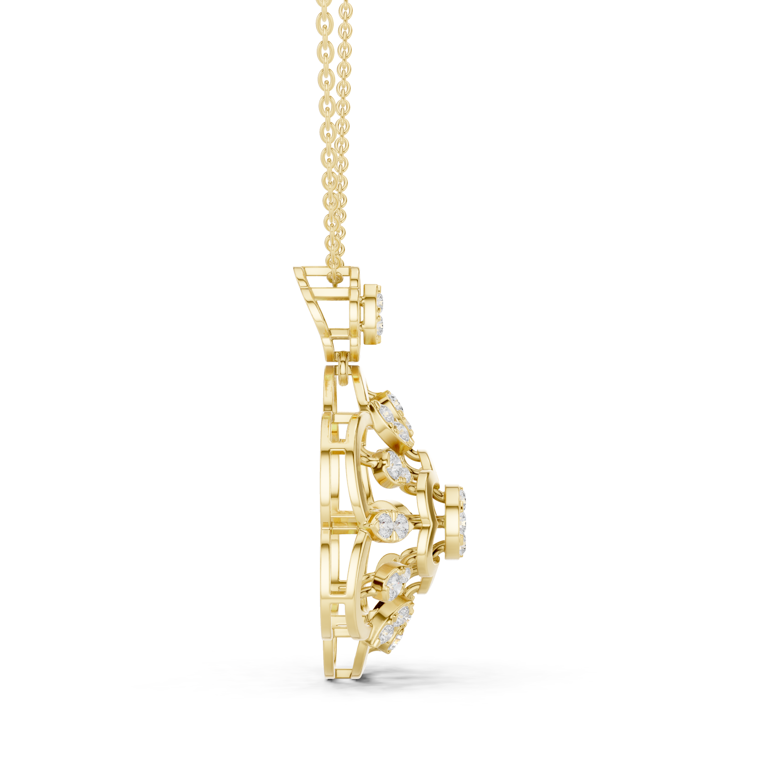 Elegant Round Cut Diamond Solitaire Pendant Necklace in Four Prong Setting handcrafted jewelry for a sophisticated luxury look
