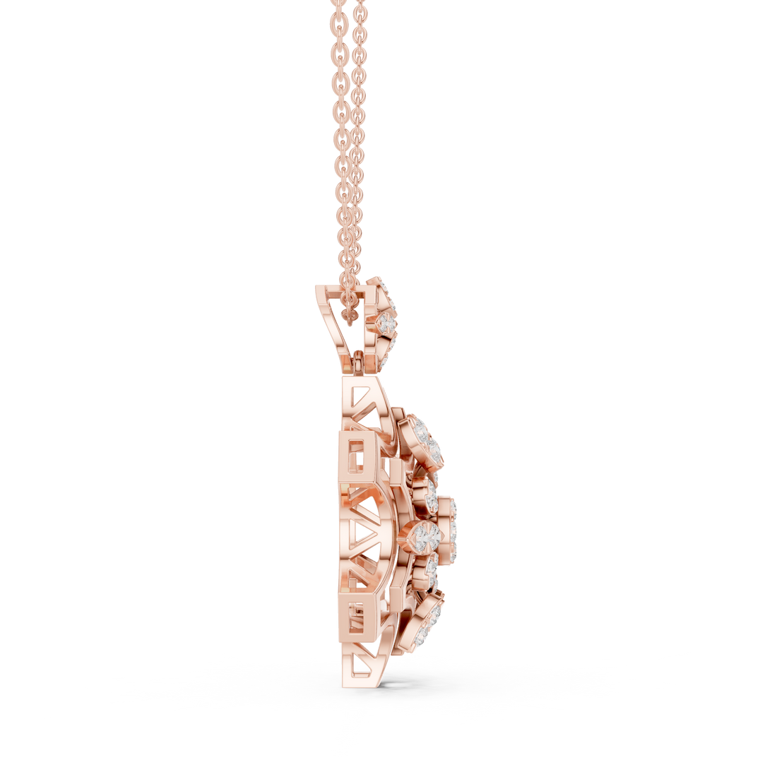 Elegant Round Cut Diamond Solitaire Pendant Necklace in Four Prong Setting handcrafted jewelry for a sophisticated luxury look