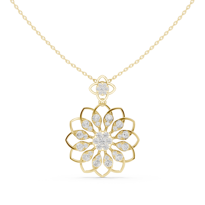 Sleek Round Brilliant Cut Diamond Solitaire Pendant Necklace perfect for both casual and formal styling