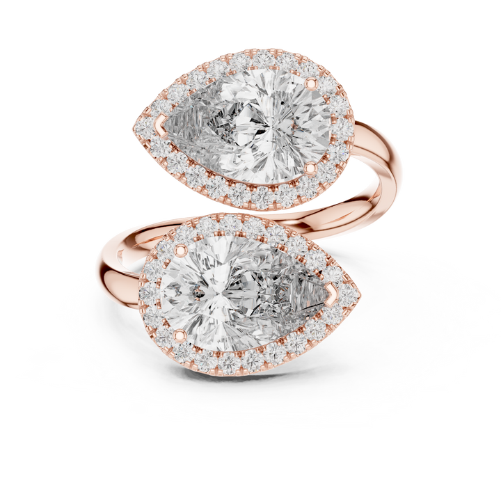 Emerald Cut Three Stone Diamond Ring with Princess Side Diamonds