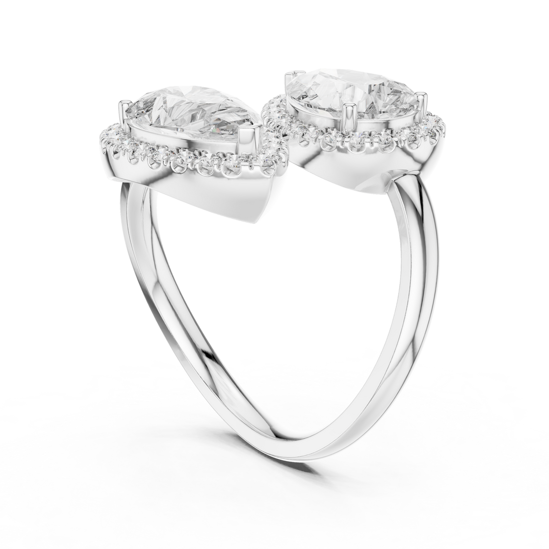 Emerald Cut Three Stone Diamond Ring with Princess Side Diamonds