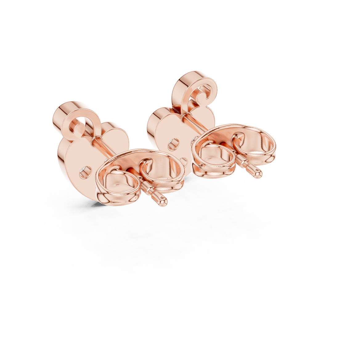 Round Brilliant Diamond Swirl Heart Cluster Stud Earrings