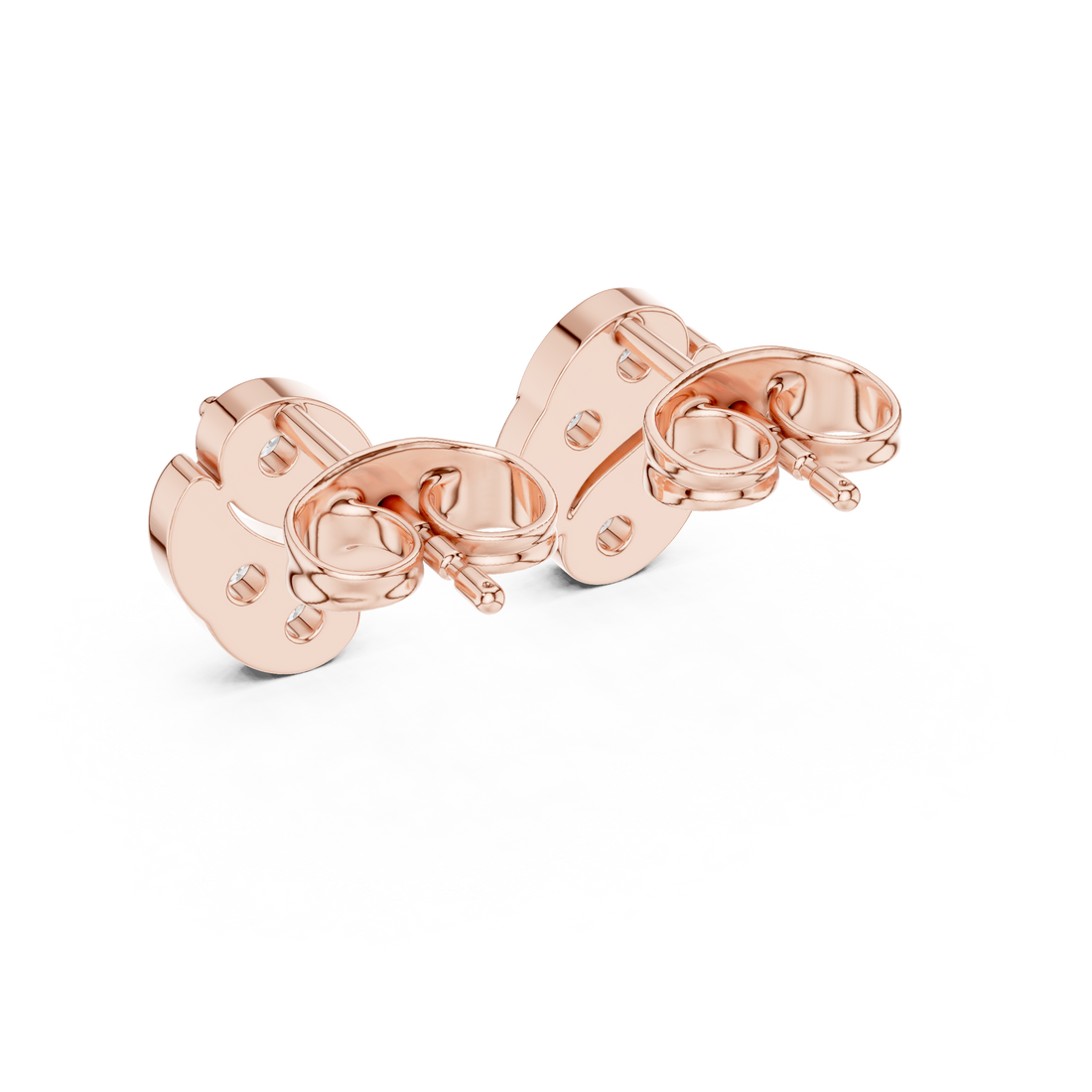 Round Brilliant Diamond Abstract S-Curve Cluster Stud Earrings