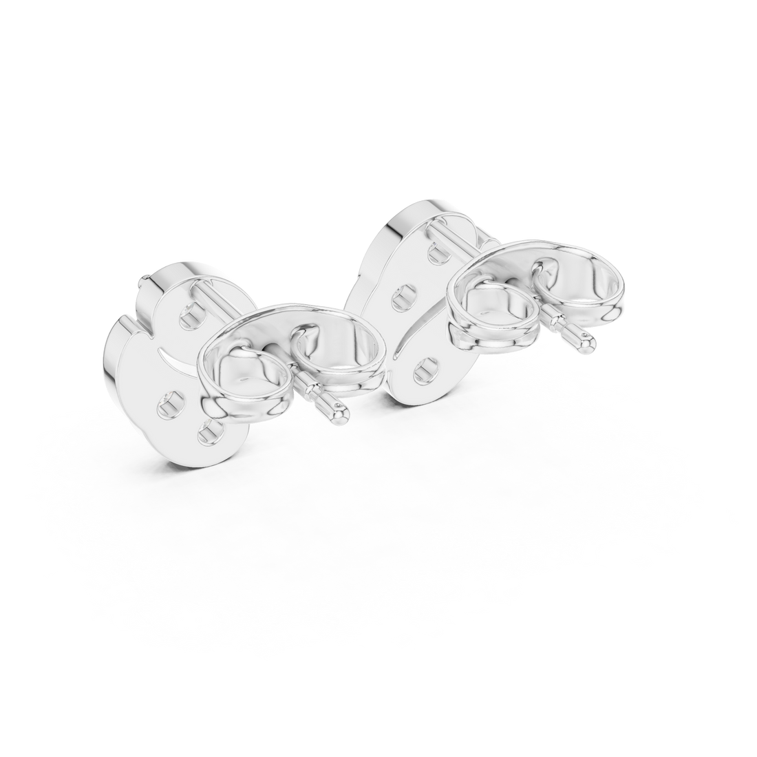 Round Brilliant Diamond Abstract S-Curve Cluster Stud Earrings