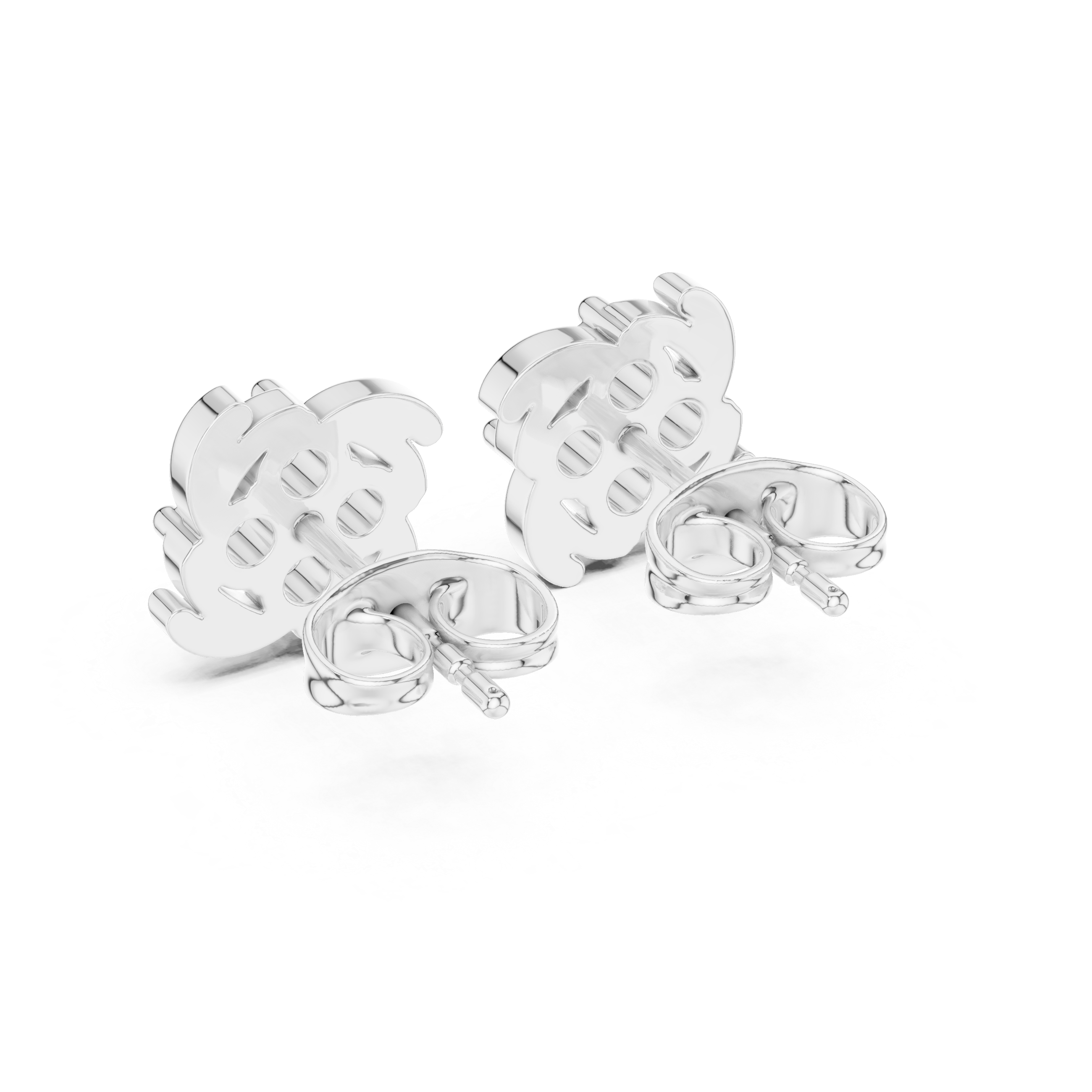 Round Brilliant Diamond Floral Pinwheel Cluster Stud Earrings