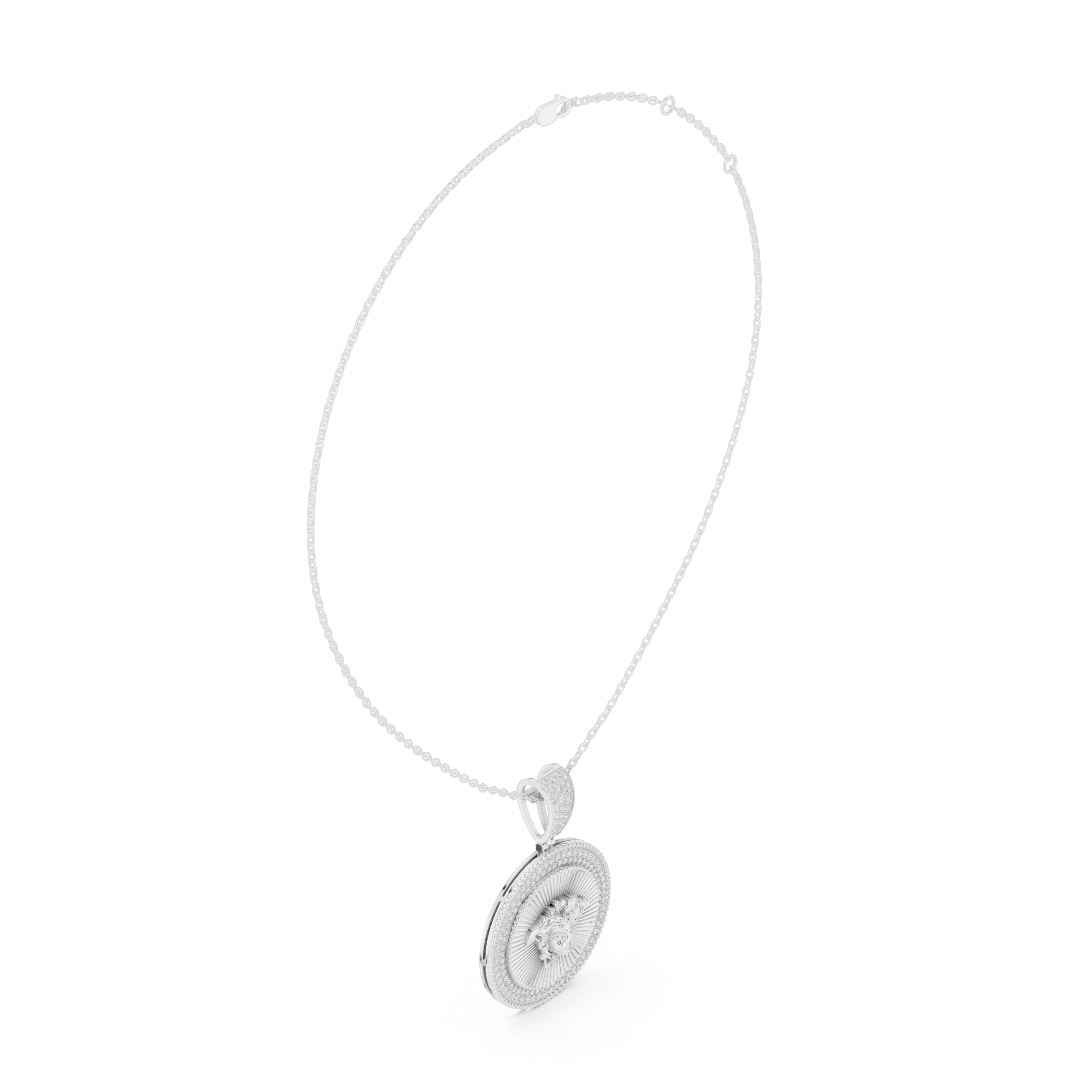 Elegant Round Cut Diamond Solitaire Pendant Necklace in Four Prong Setting handcrafted jewelry for a sophisticated luxury look