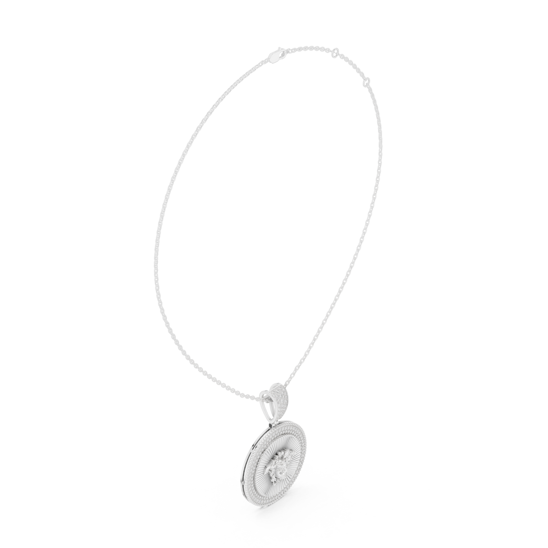 Elegant Round Cut Diamond Solitaire Pendant Necklace in Four Prong Setting handcrafted jewelry for a sophisticated luxury look