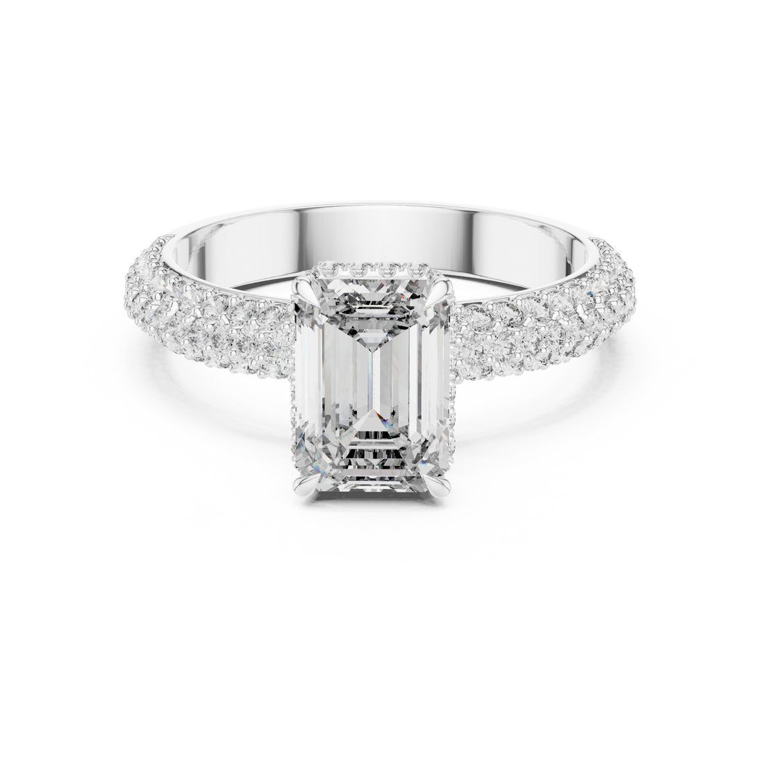 Cushion-cut engagement ring with elegant finish.