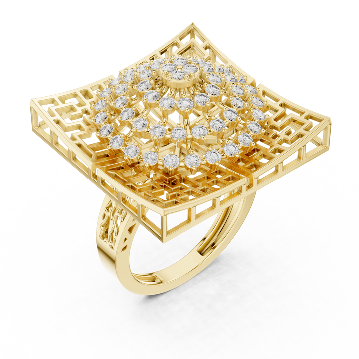 Double row diamond band with elegant shine.