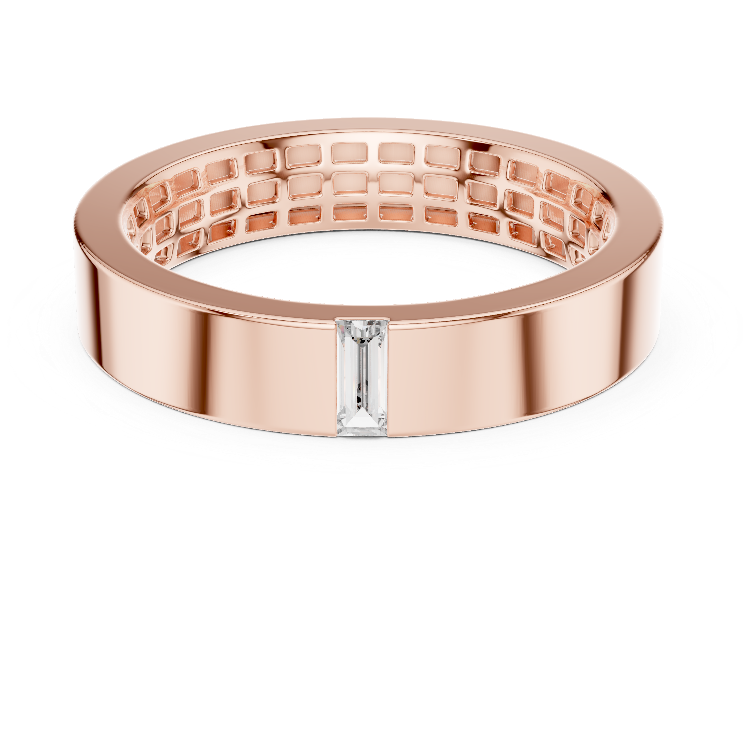 Baguette Cut Diamond Minimal Band Ring