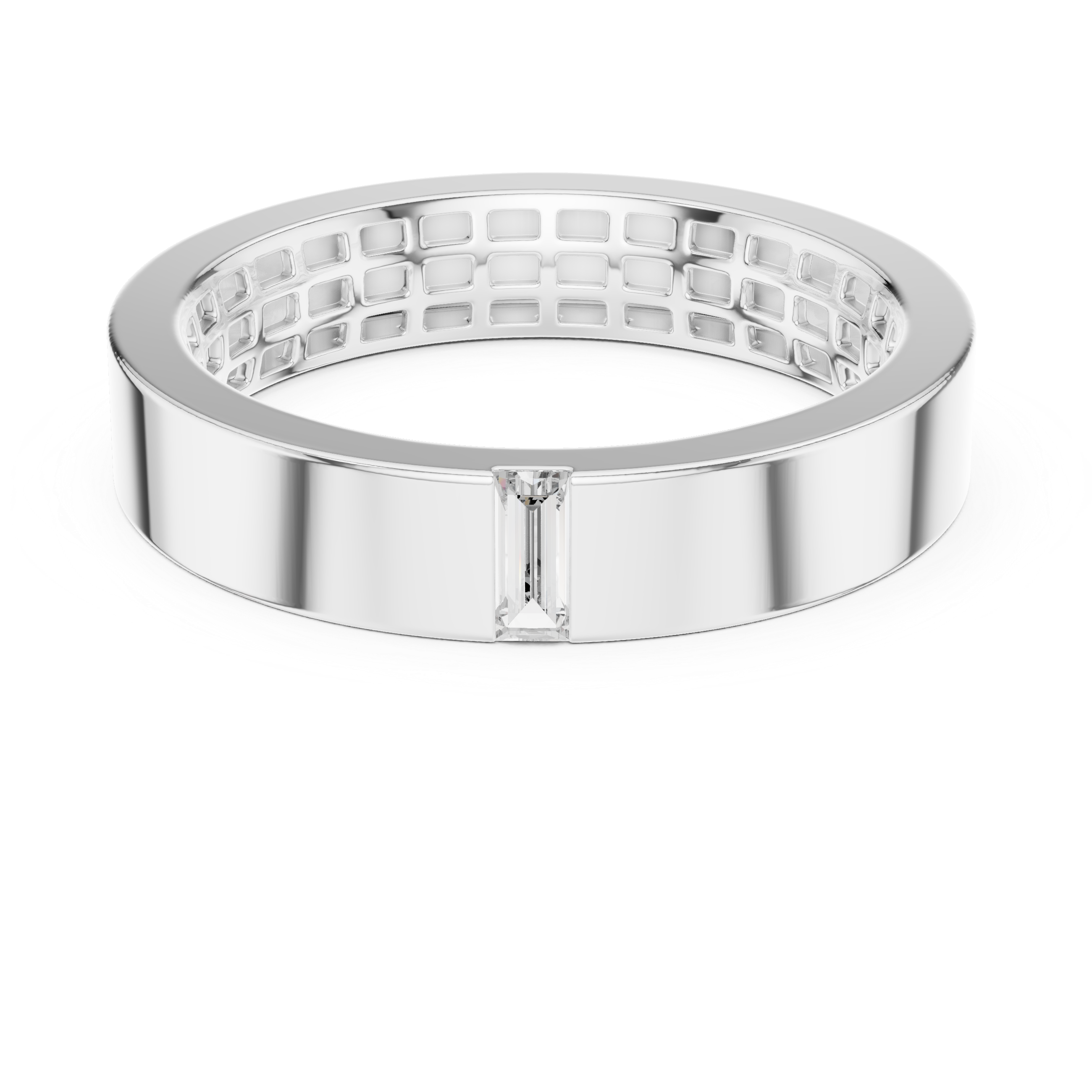 Baguette Cut Diamond Minimal Band Ring