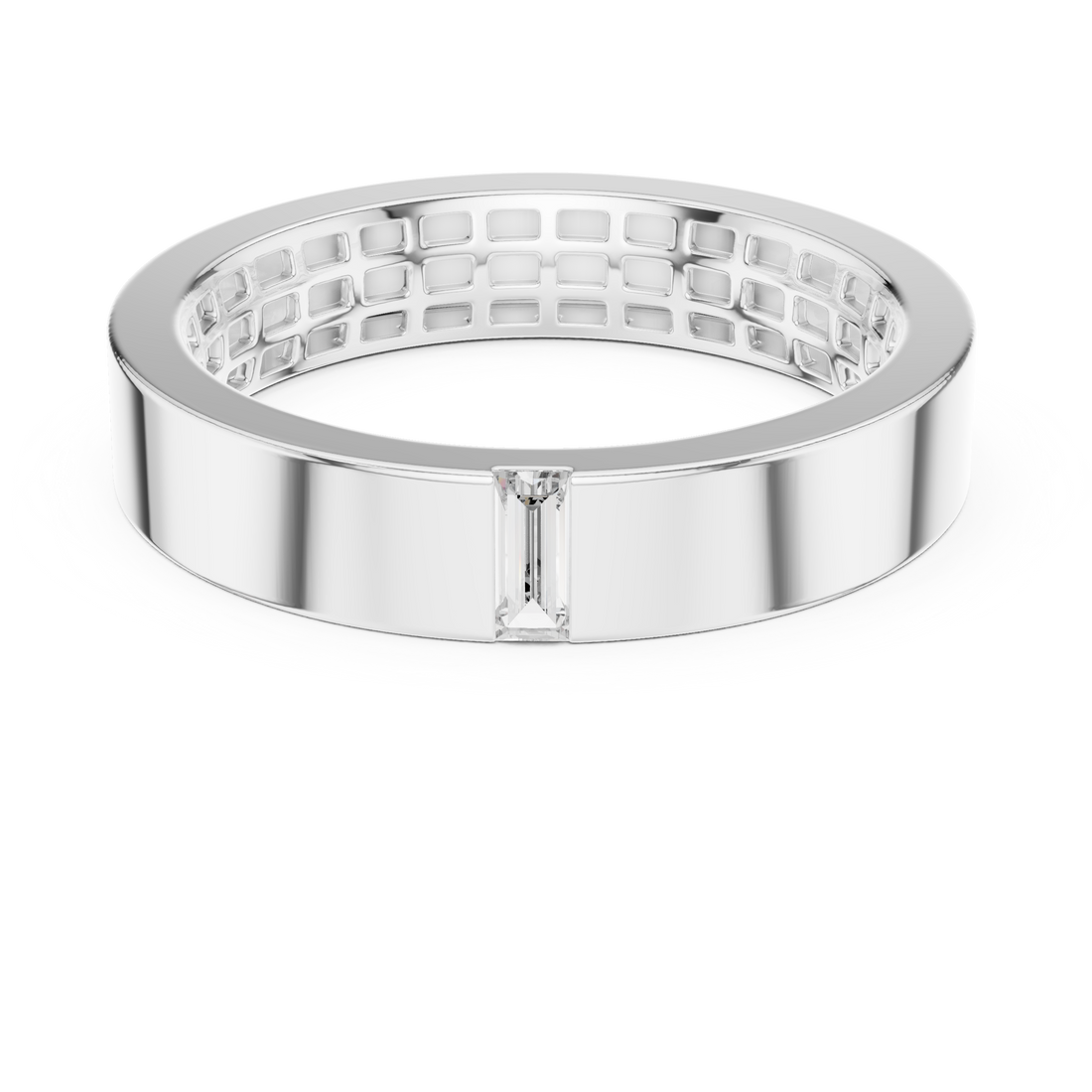 Baguette Cut Diamond Minimal Band Ring