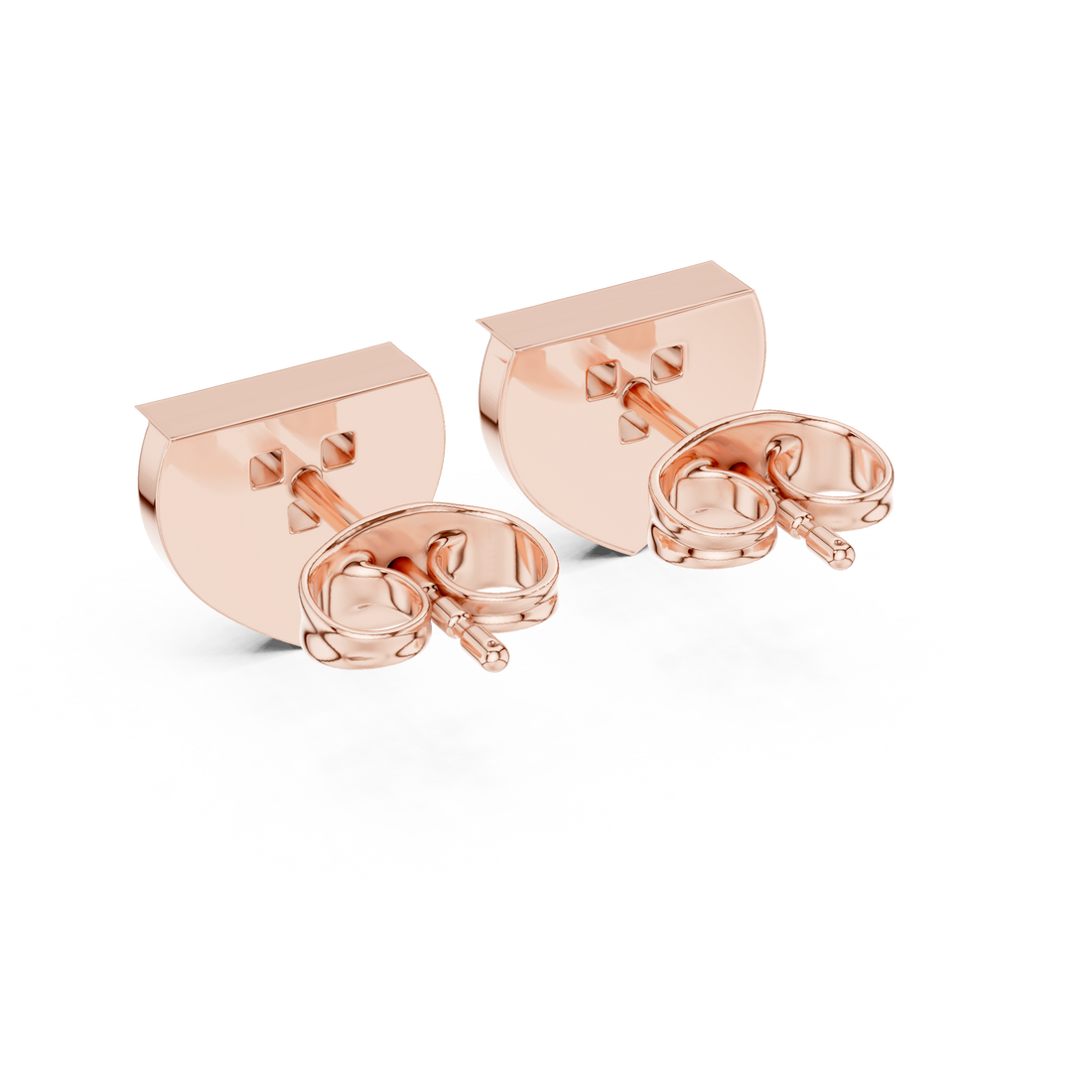 Round Diamond Cluster Triangle Stud Earrings