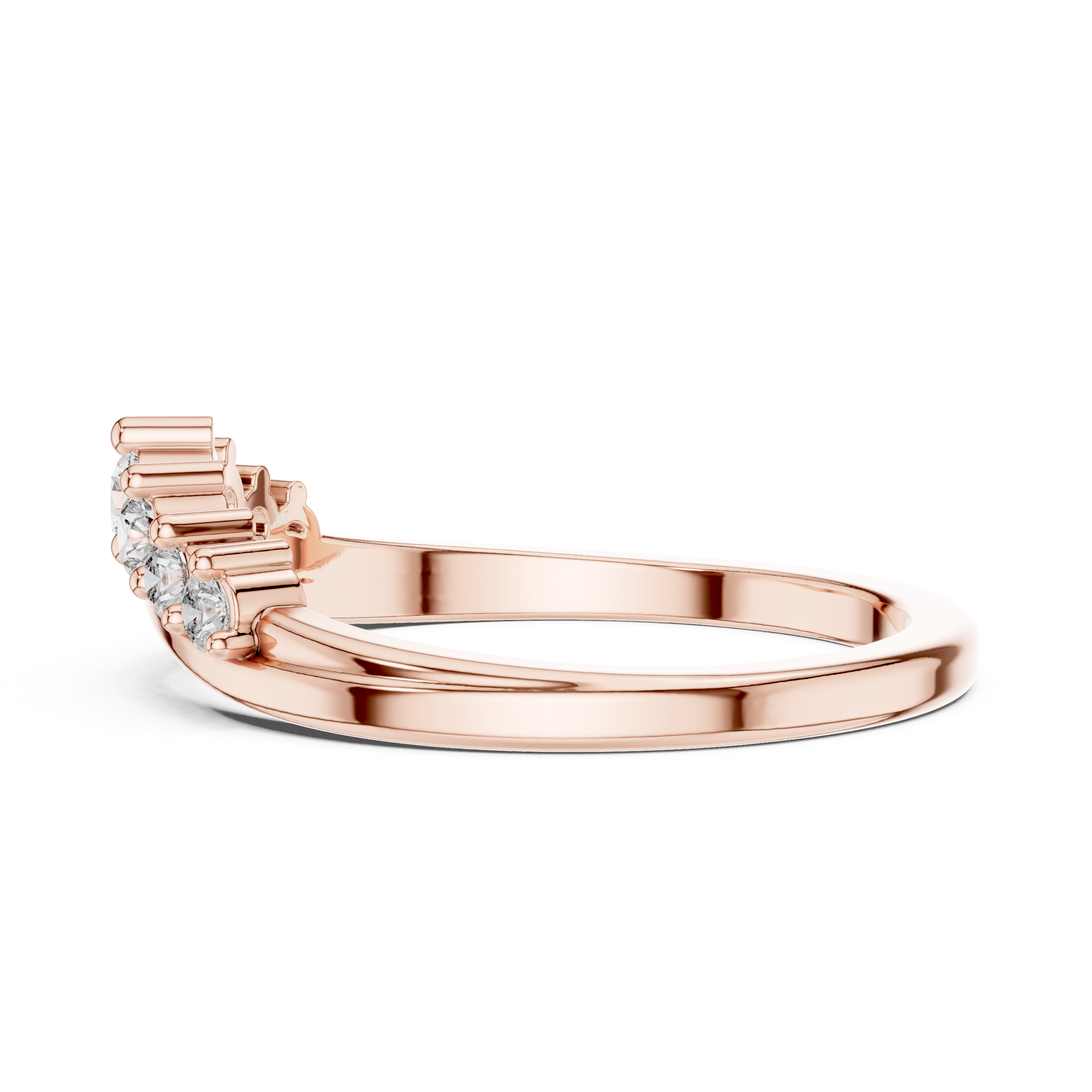 Round Cut Graduated Diamond Band Ring