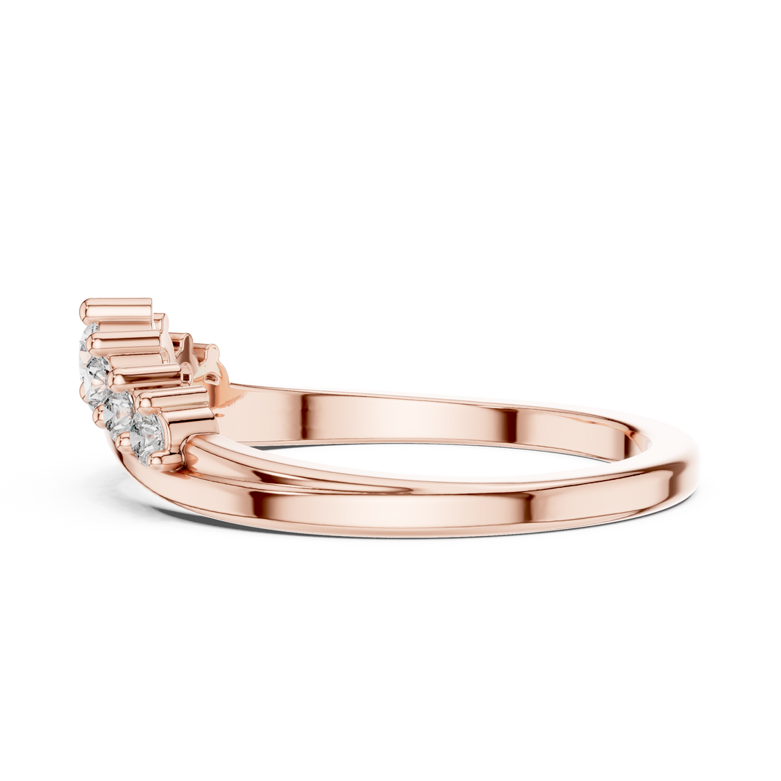 Round Cut Graduated Diamond Band Ring