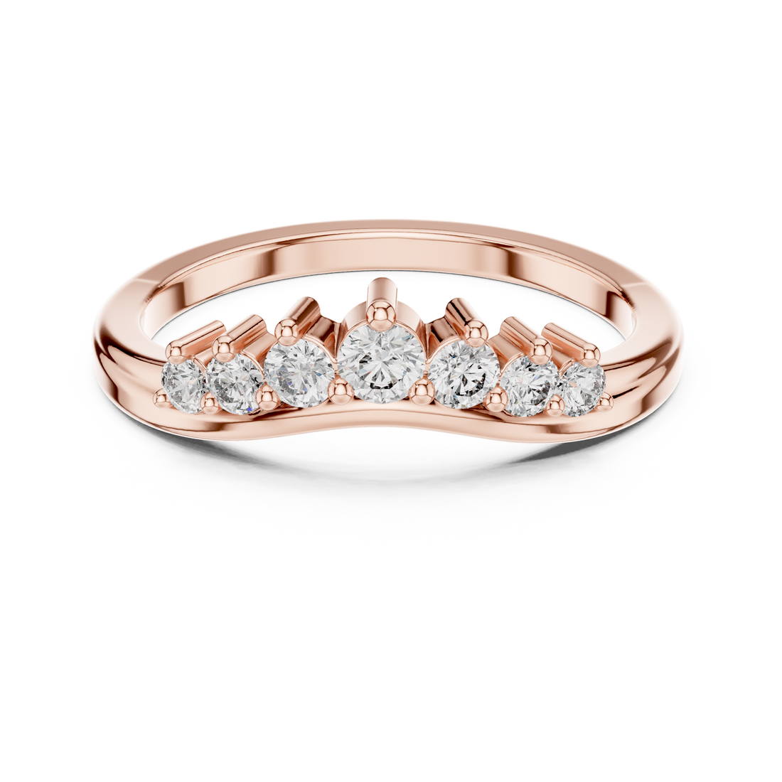 Round Cut Graduated Diamond Band Ring