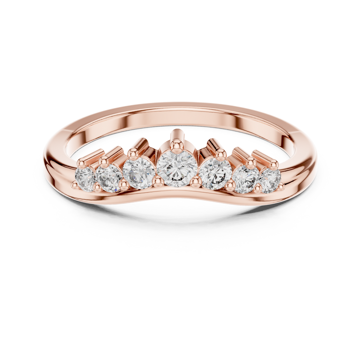 Round Cut Graduated Diamond Band Ring