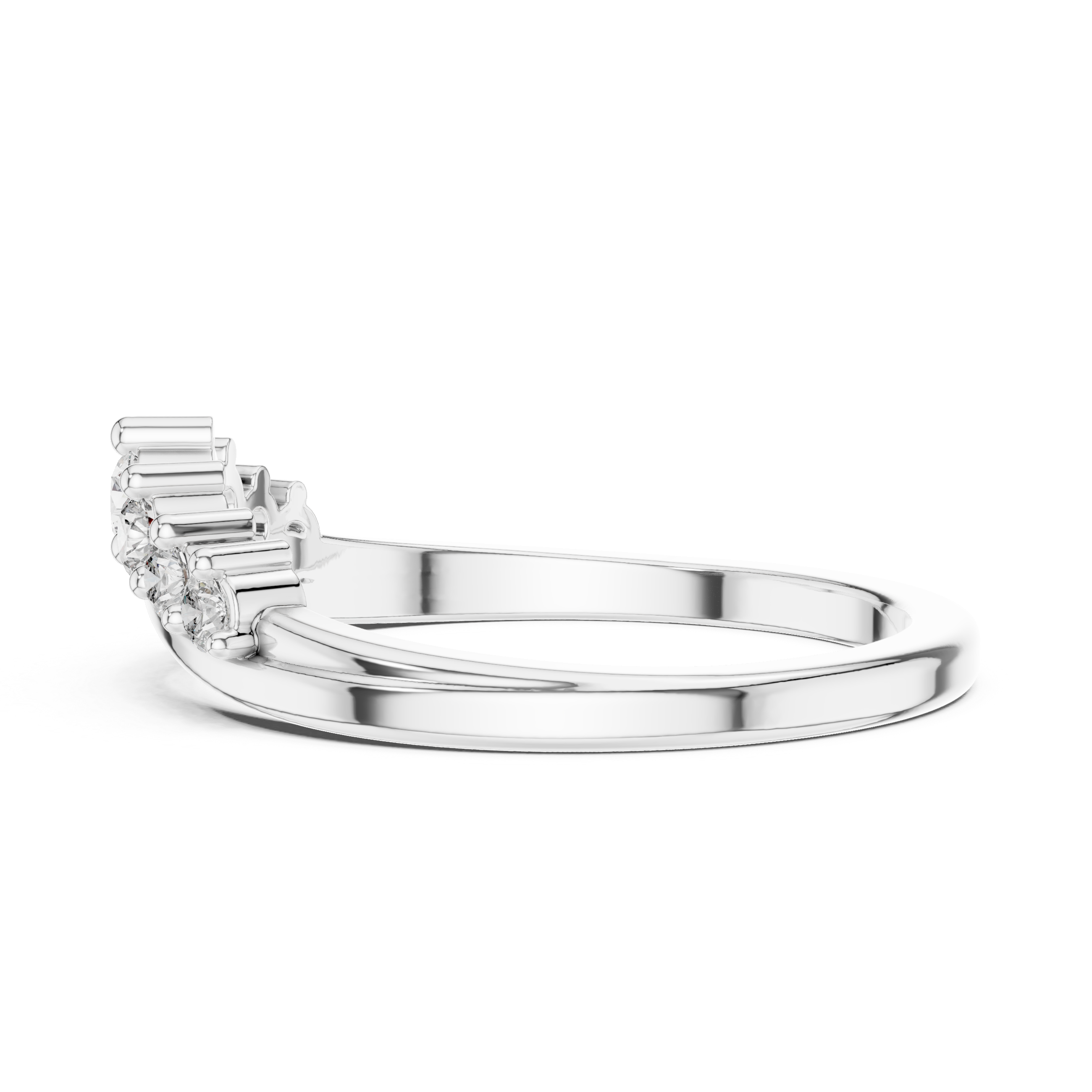 Round Cut Graduated Diamond Band Ring