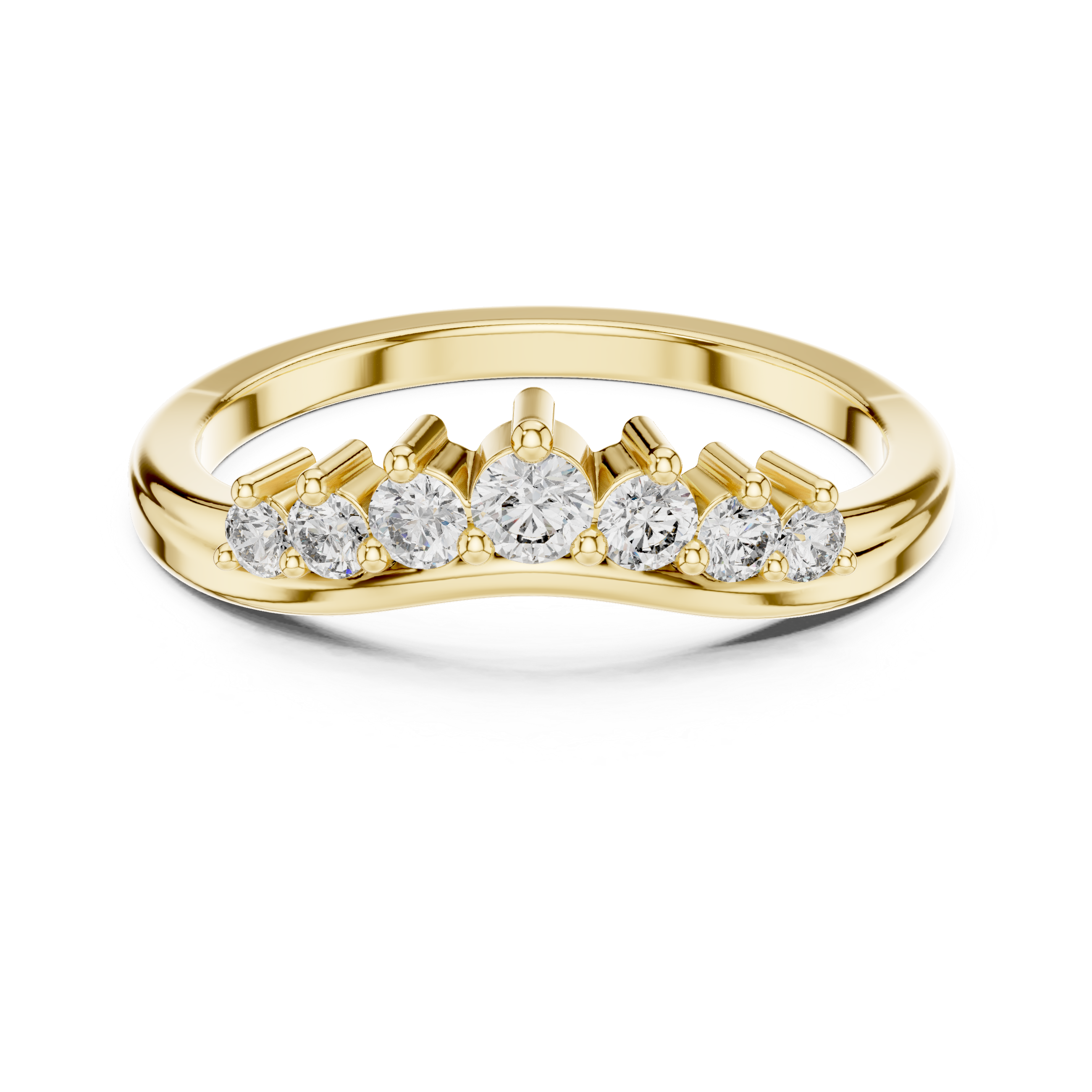 Round Cut Graduated Diamond Band Ring