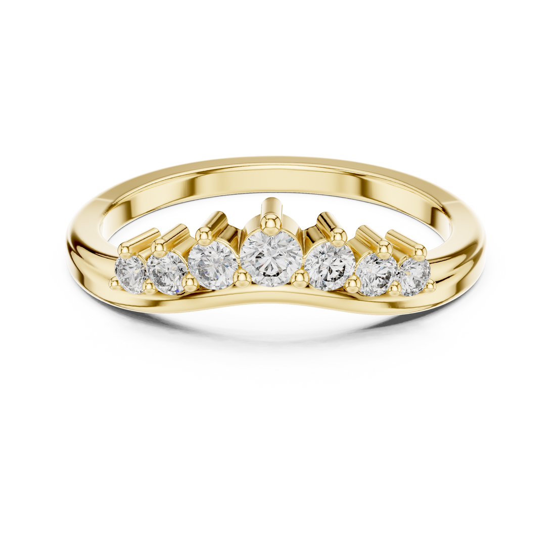 Round Cut Graduated Diamond Band Ring